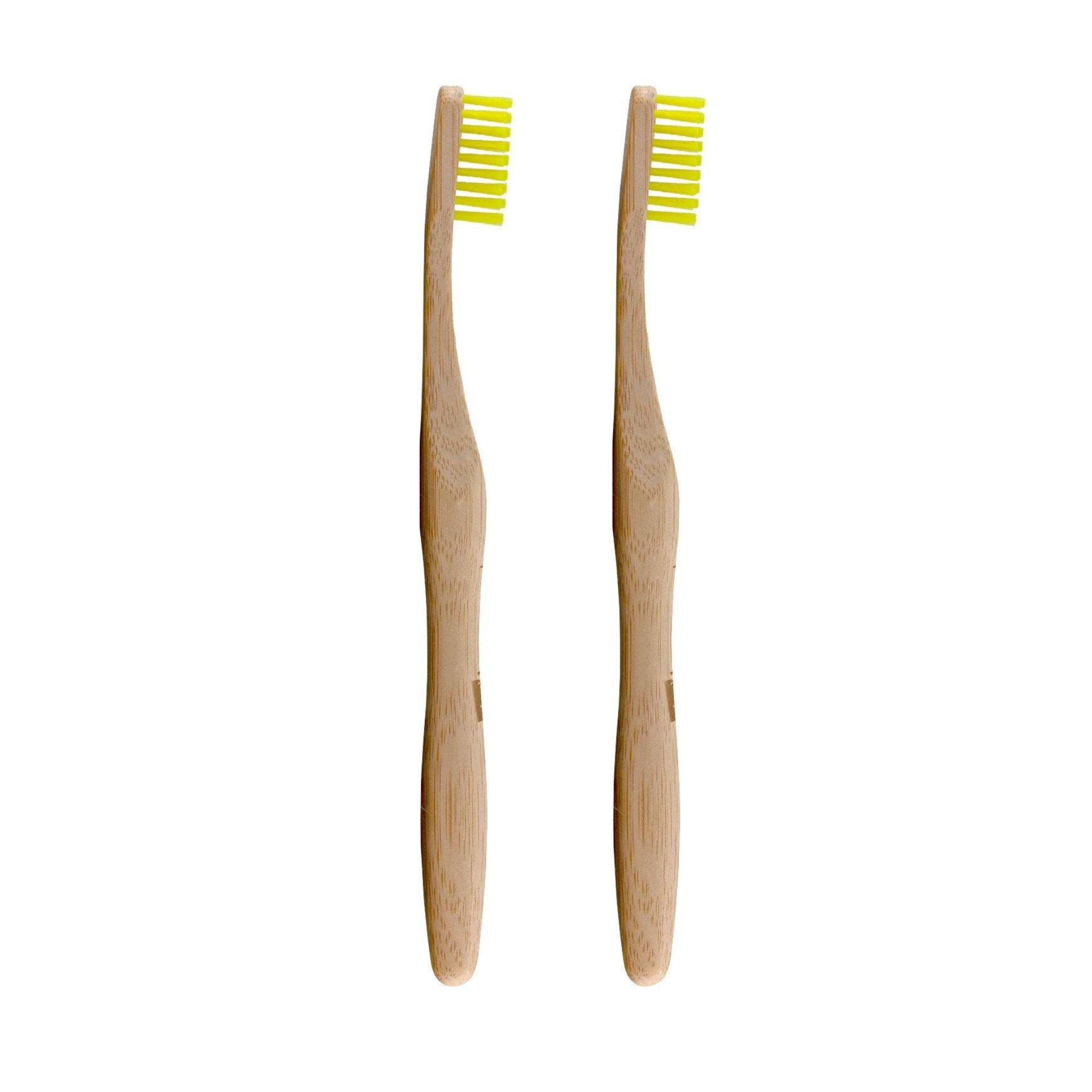 Brosses à dents en bambou jaunes (lot de 2)