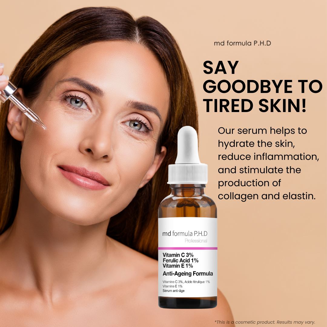 Anti-Aging-Serum mit 3 % Vitamin C, 1 % Ferulasäure und 1 % Vitamin E – 30 ml Doppelpackung zum Vorteilspreis