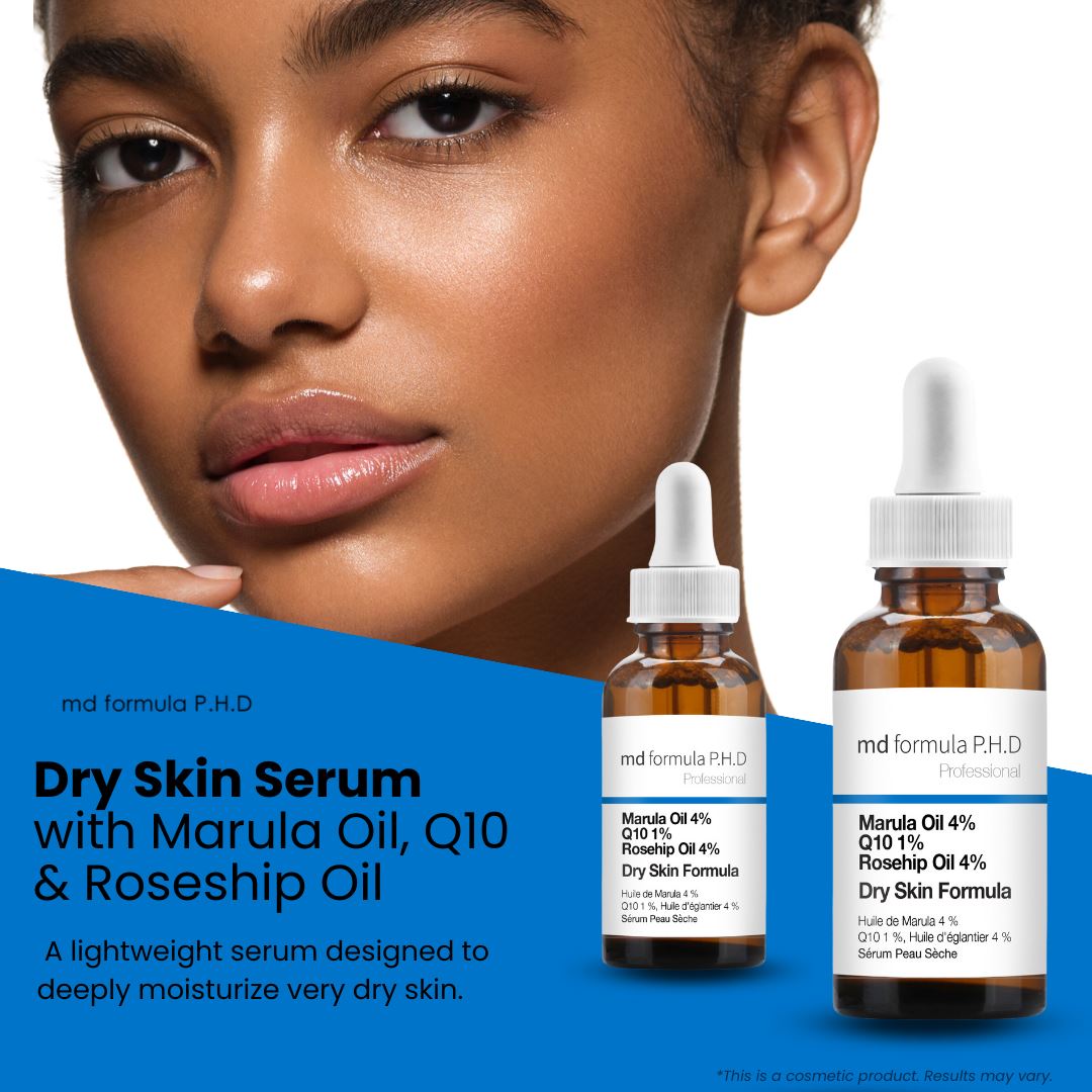 Serum für trockene Haut mit Marulaöl (4 %), Q10 (1 %) und Hagebuttenöl (4 %) – 30 ml Doppelpackung zum Vorteilspreis