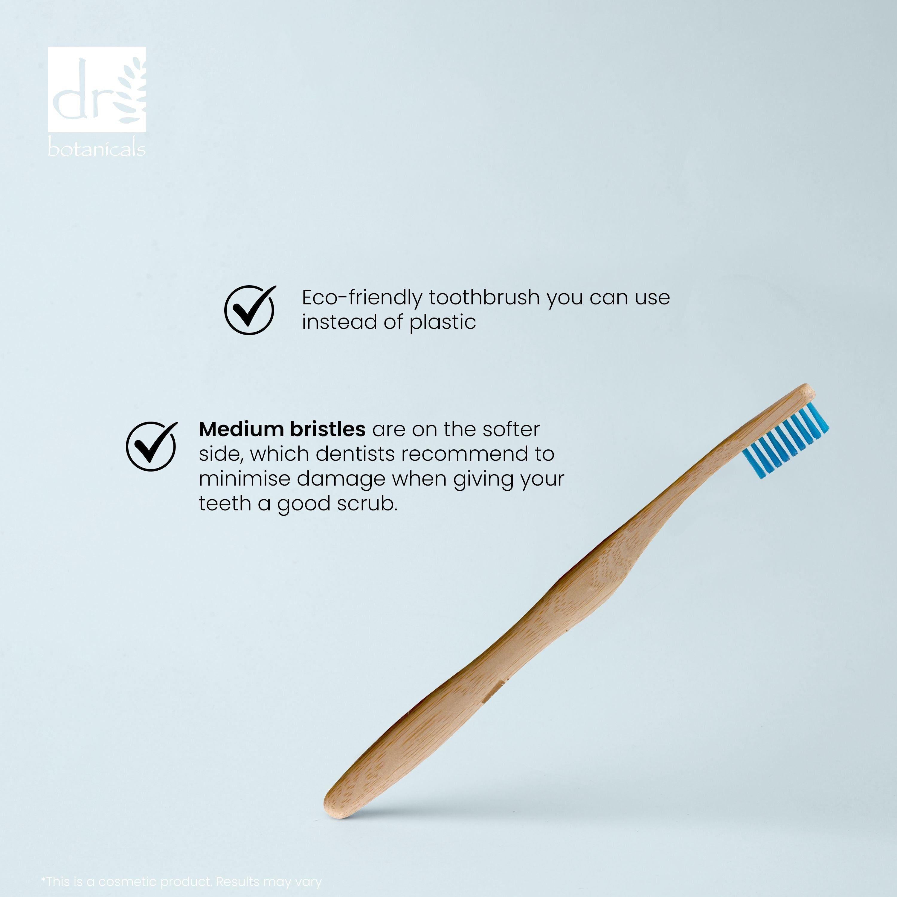 Brosse à dents en bambou bleue, lot de 2, offre économique