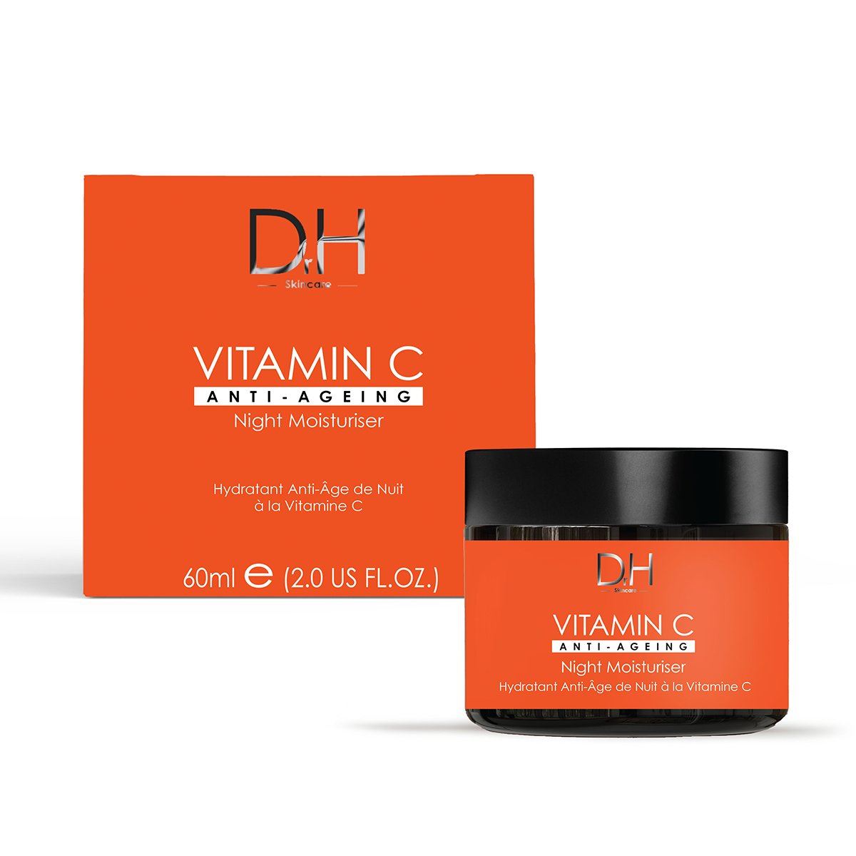 Sérum visage anti-âge à la vitamine C 30 ml + Crème de nuit anti-âge à la vitamine C 60 ml