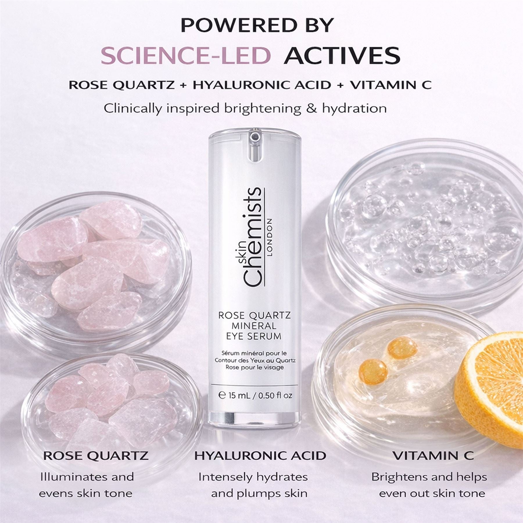 Sérum contour des yeux minéral au quartz rose 15 ml