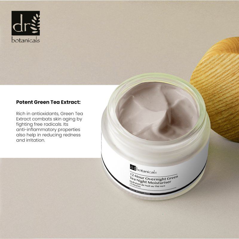 Crème de nuit hydratante au thé vert 12 heures 50 ml