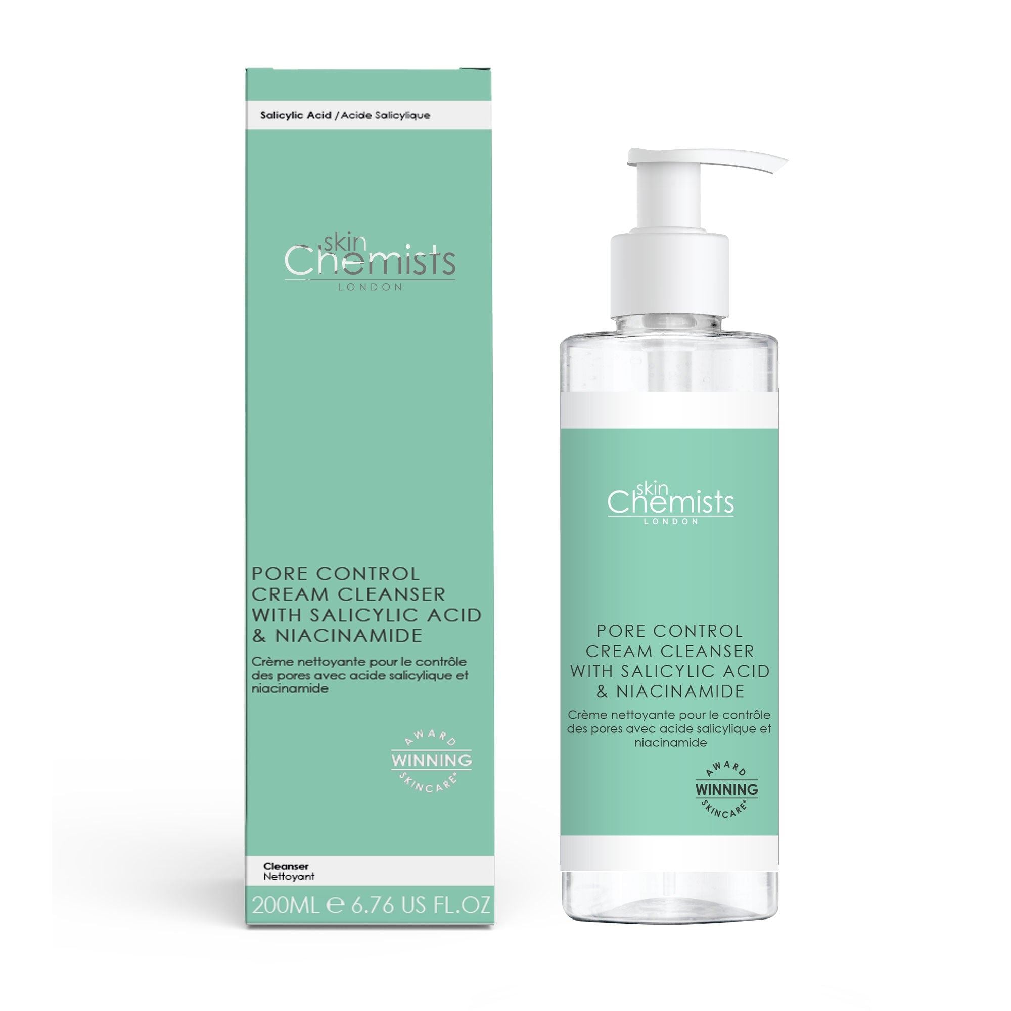 Crème nettoyante pour le contrôle des pores à l'acide salicylique et à la niacinamide 200 ml
