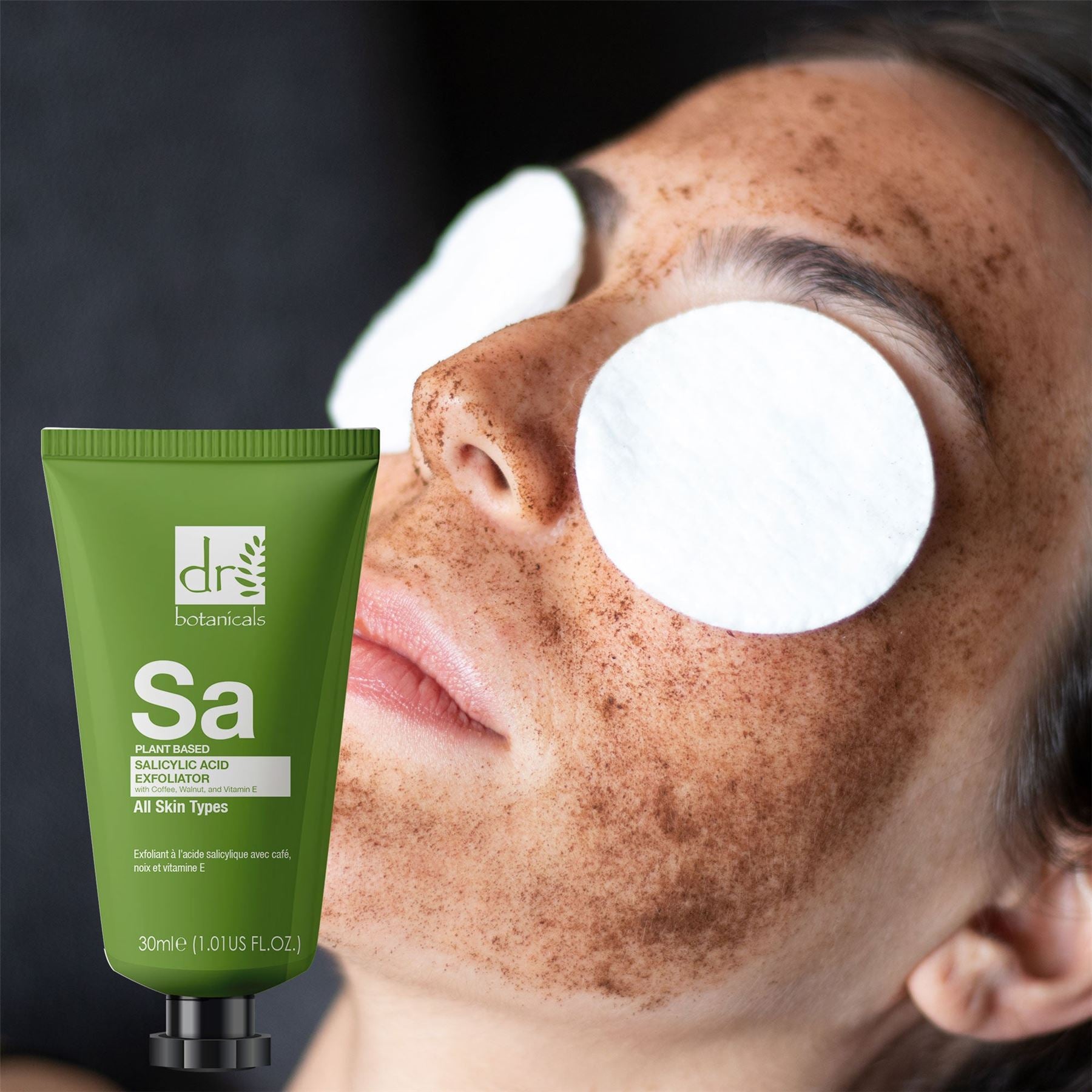 Exfoliant à l'acide salicylique avec café, noix et vitamine E 30 ml