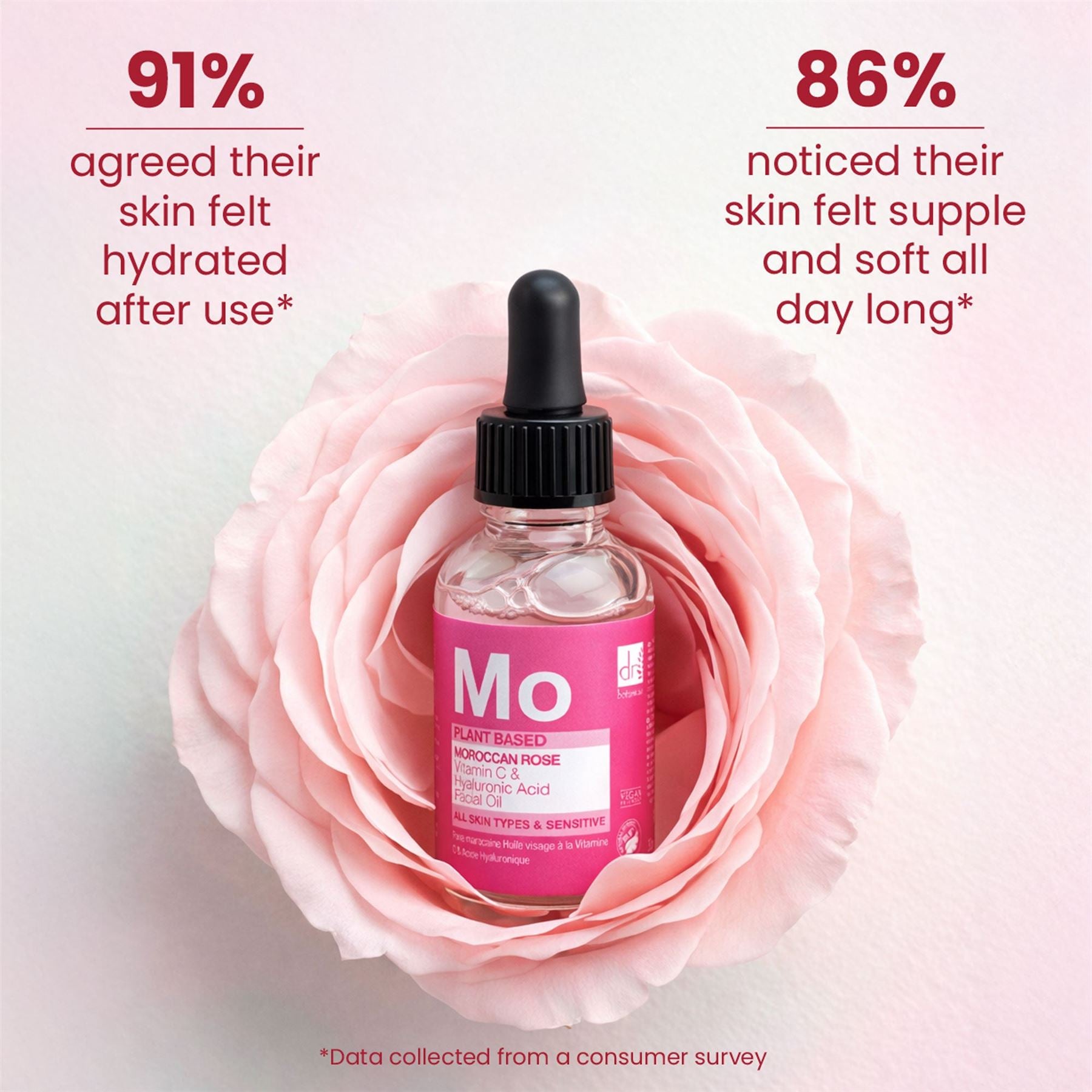 Moroccan Rose Facial Oil with Hyaluronic Acid & Vitamin C 15ml