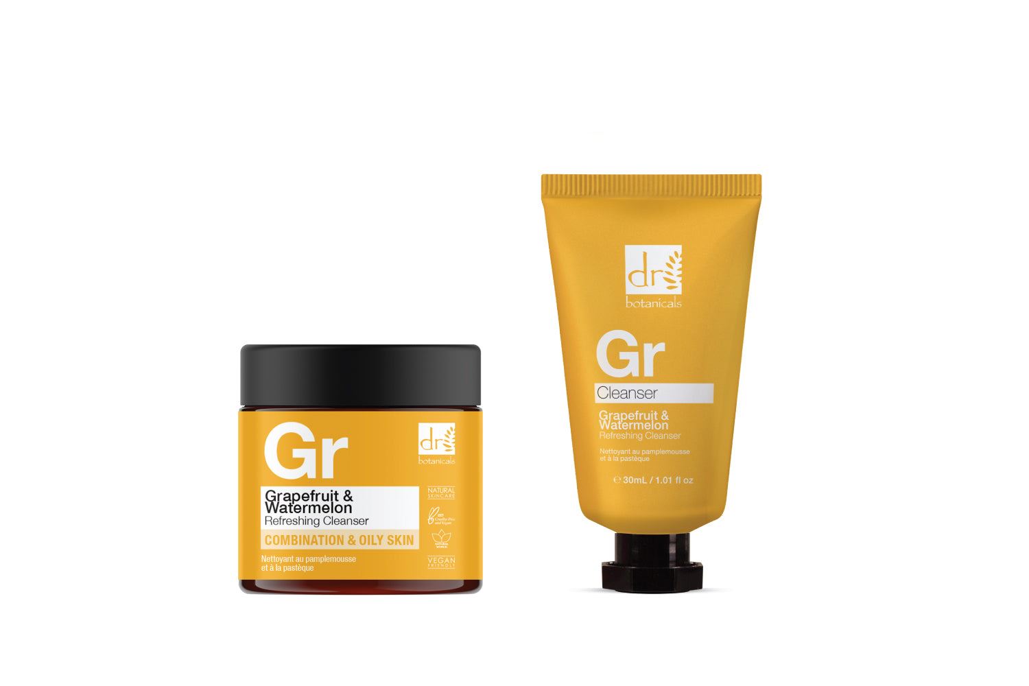 Duo nettoyant rafraîchissant pamplemousse et pastèque