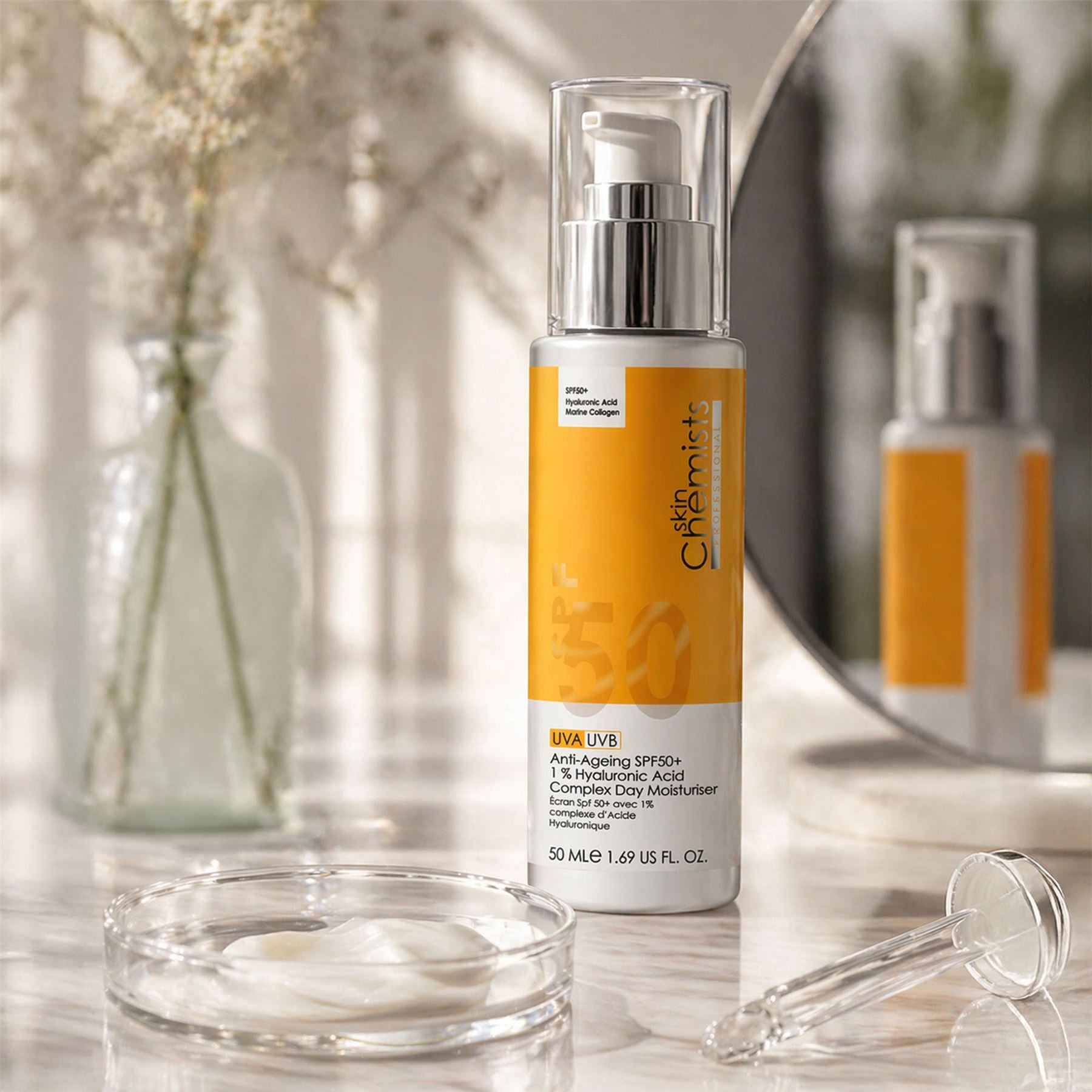 Crème de jour anti-âge SPF 50 à 1 % d'acide hyaluronique 50 ml