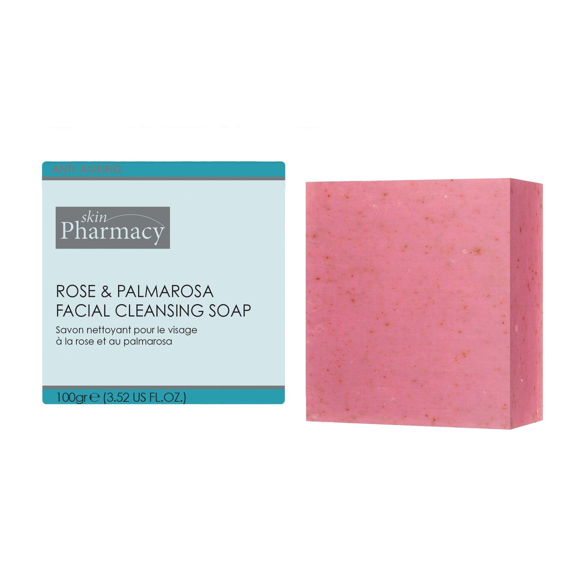 Savon nettoyant visage à la rose 100 g, lot économique de 2