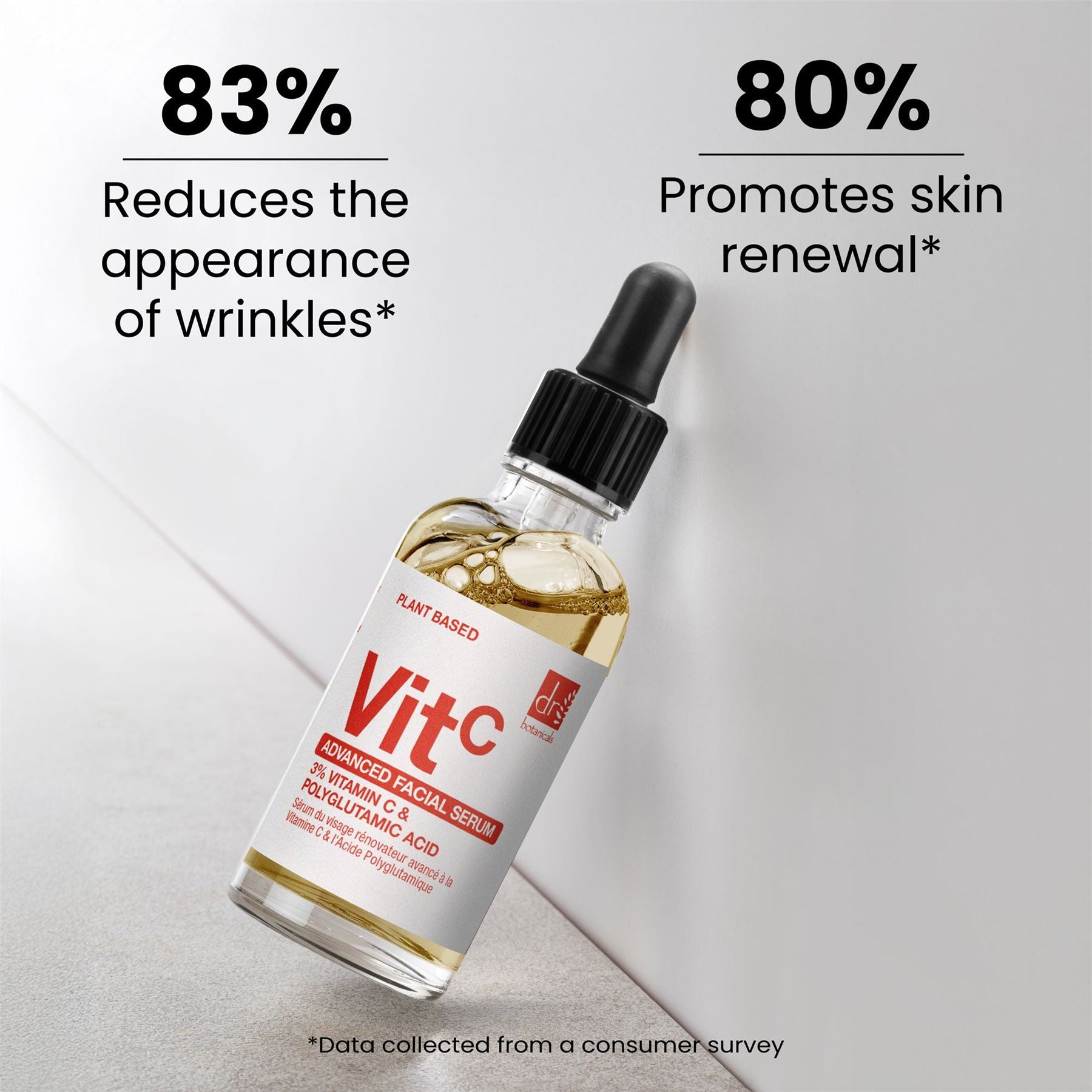 Sérum visage éclaircissant à la vitamine C avancée 3 % et au complexe d'acide polyglutamique 1 % (30 ml)