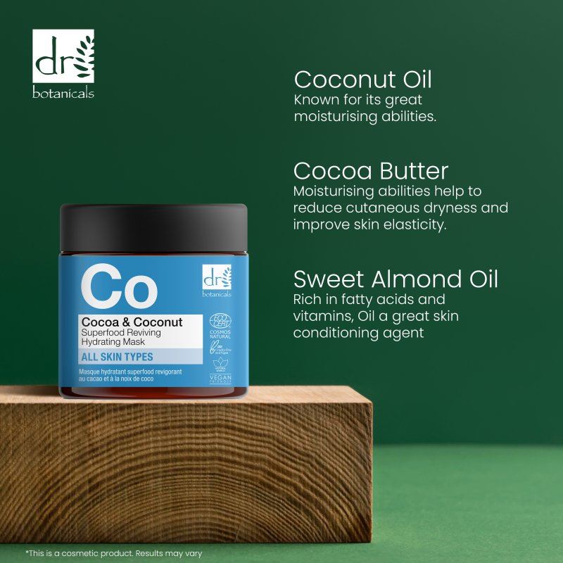Masque hydratant revitalisant superalimentaire cacao et noix de coco 60 ml