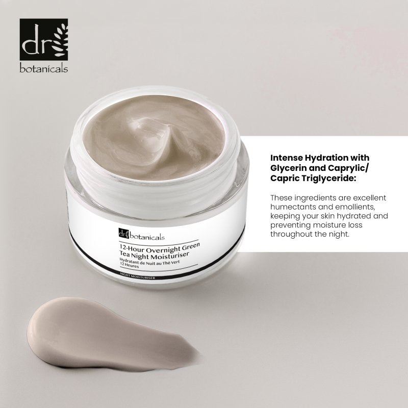 Crème de nuit hydratante au thé vert 12 heures 50 ml