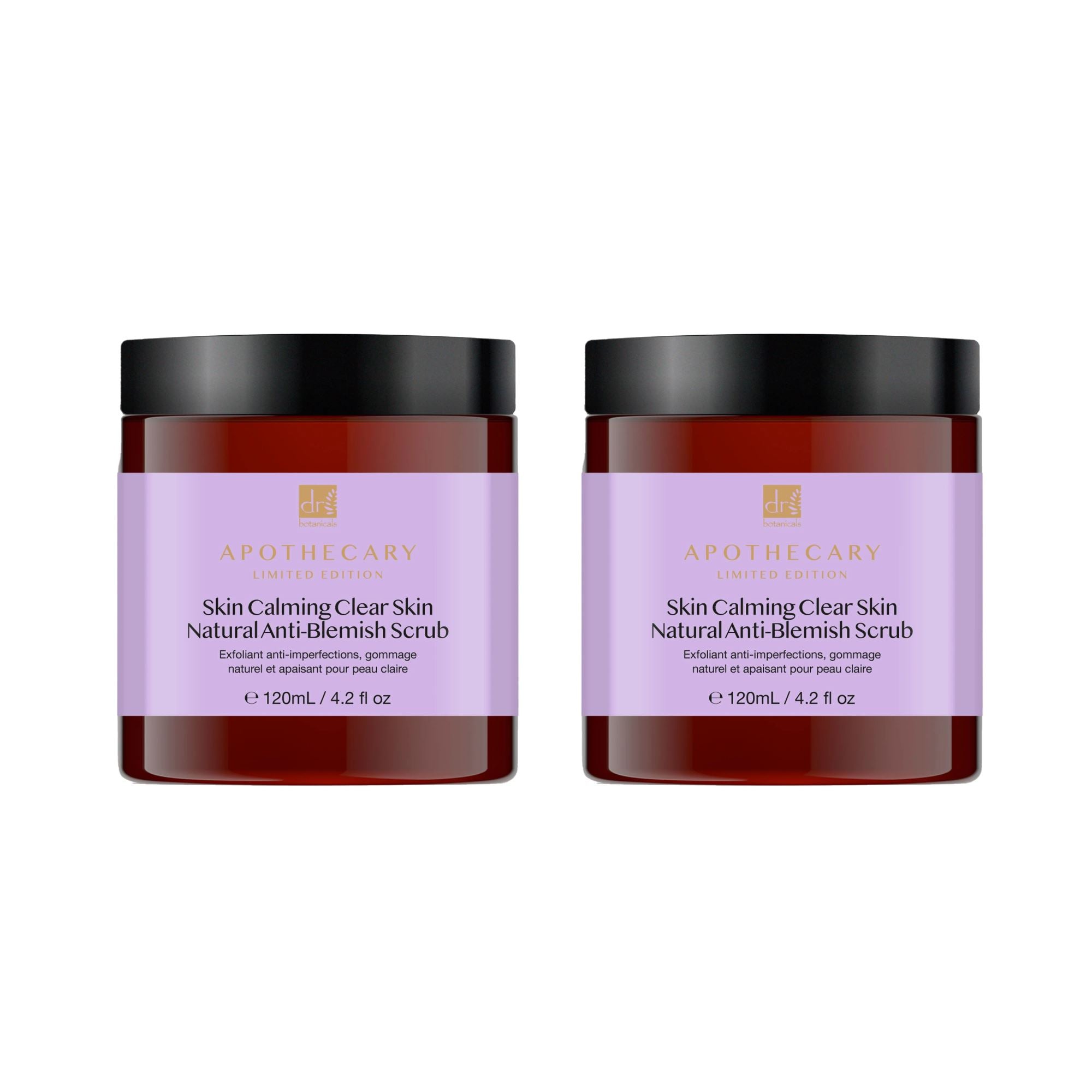 Gommage apaisant et purifiant naturel anti-imperfections pour une peau nette, 120 ml, lot de 2 à prix avantageux