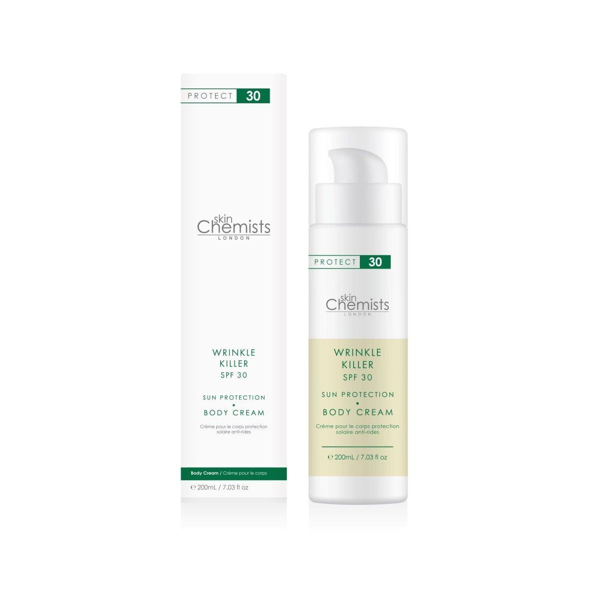Crème corporelle anti-rides avec protection solaire SPF 30 200 ml