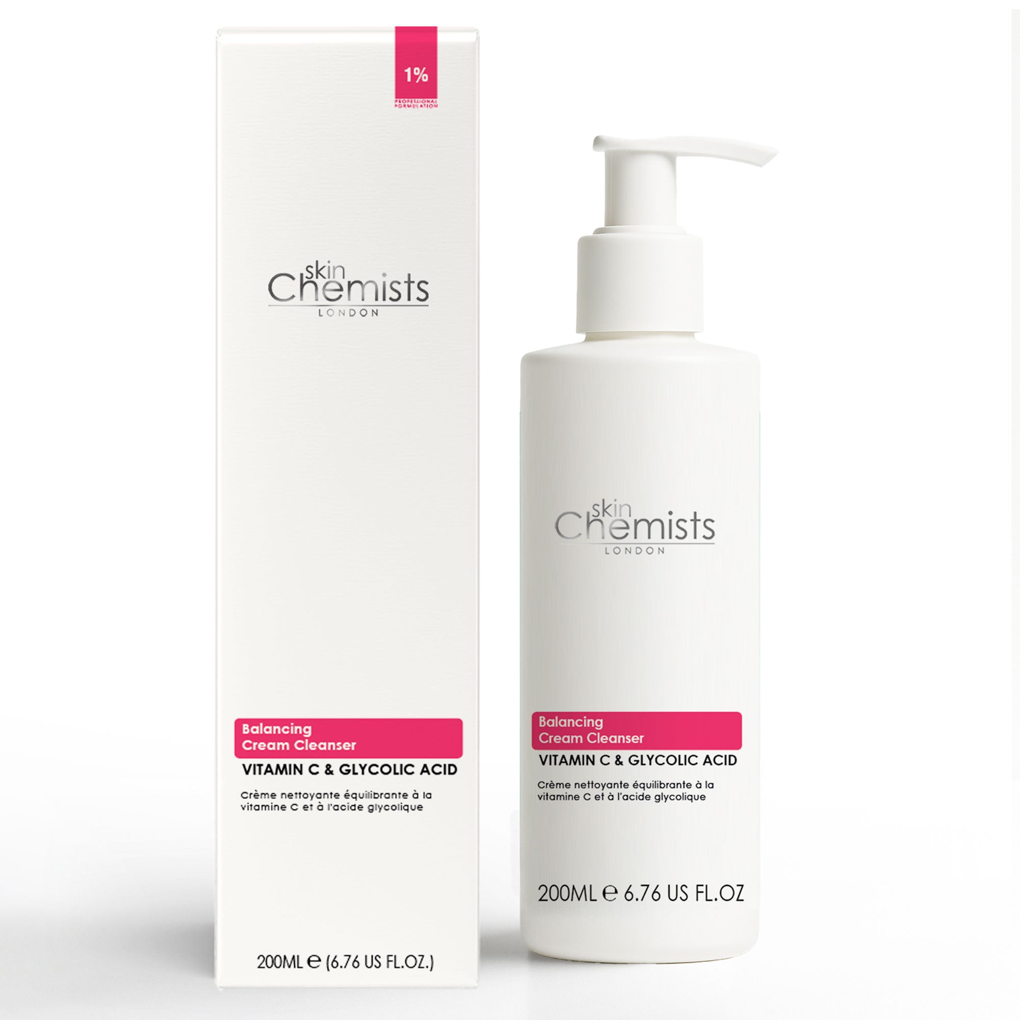 Crème nettoyante équilibrante à la vitamine C et à l'acide glycolique 200 ml