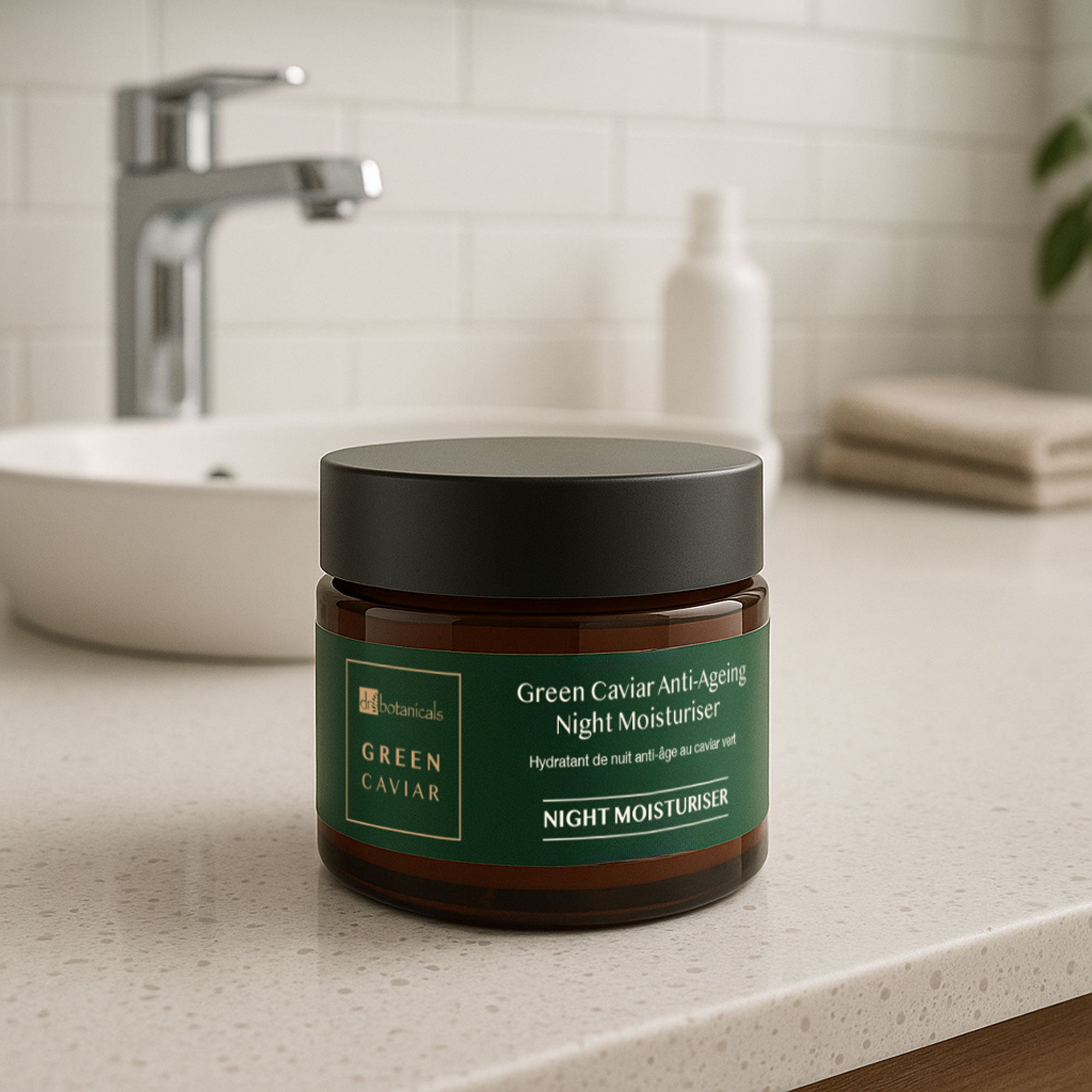 Crème de nuit antioxydante anti-âge au caviar vert et à l'huile d'argan 50 ml