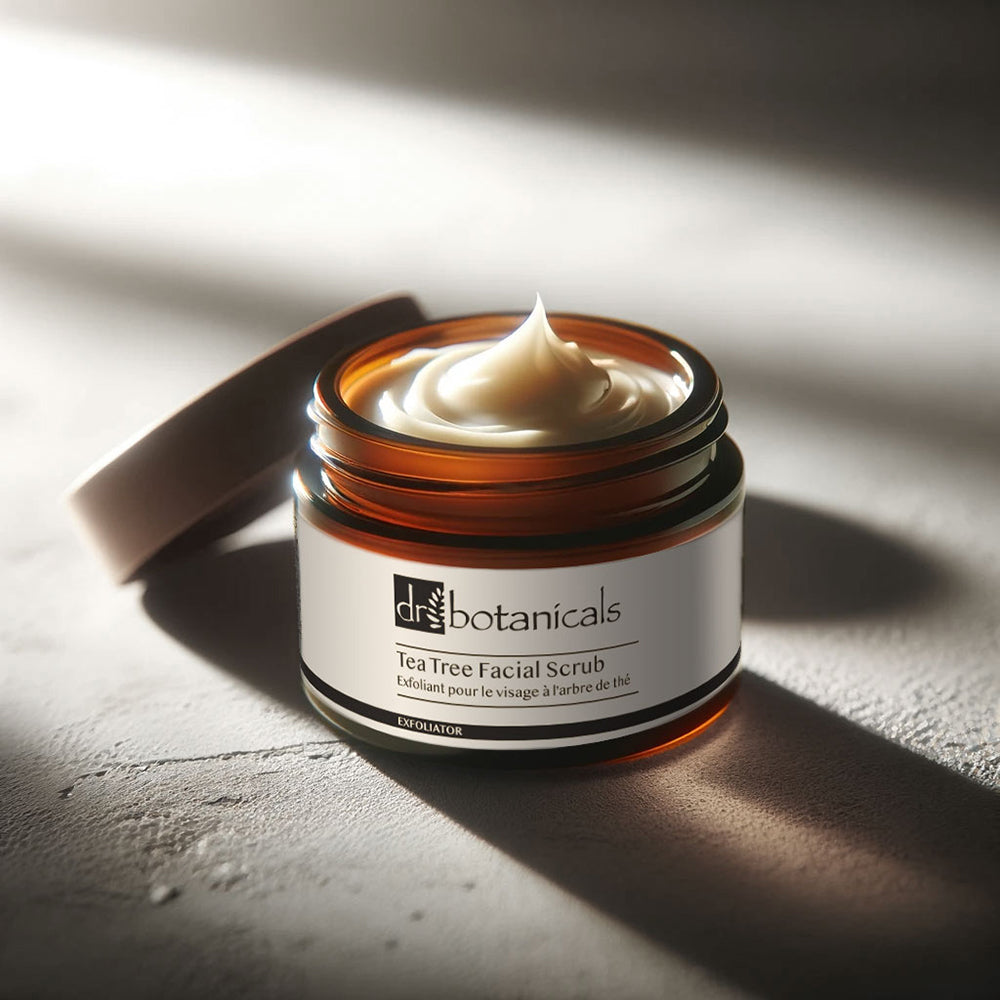 Gommage visage à l'arbre à thé, Crème hydratante jour et nuit à la lavande et à la vitamine C, Crème hydratante corps à l'arbre à thé