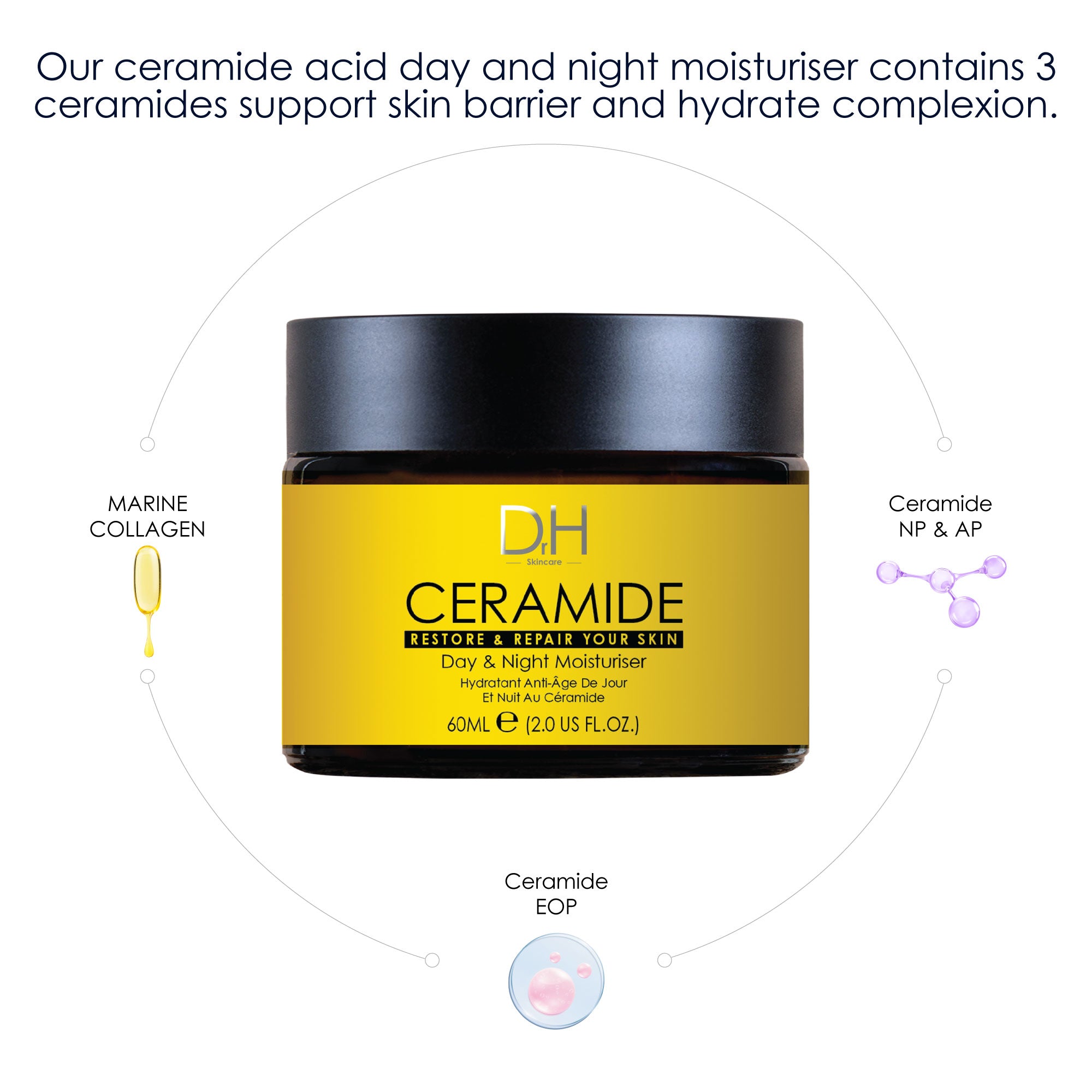 Dr H Ceramide Day & Night Moisturiser 60ml