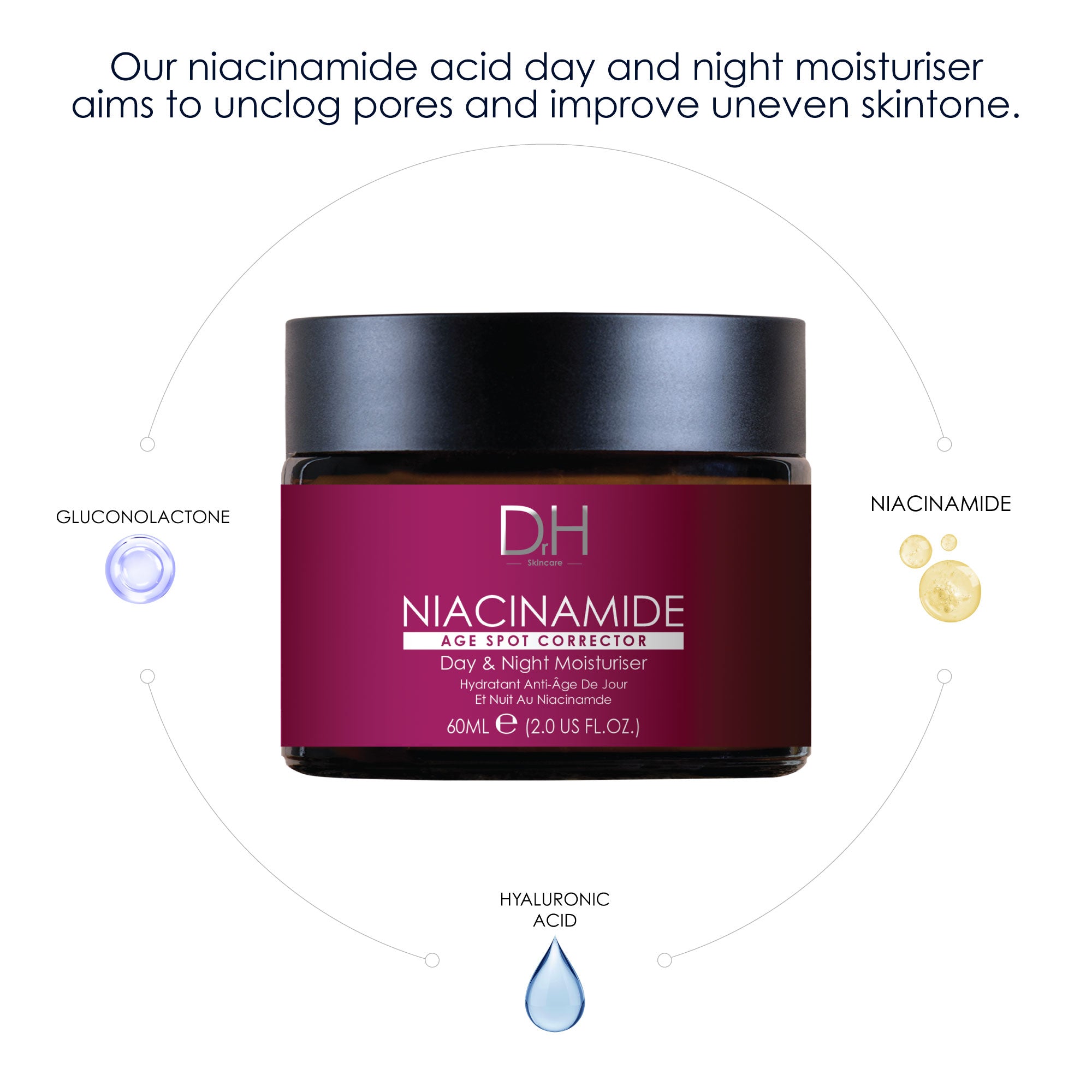 Crème hydratante jour et nuit à la niacinamide 60 ml