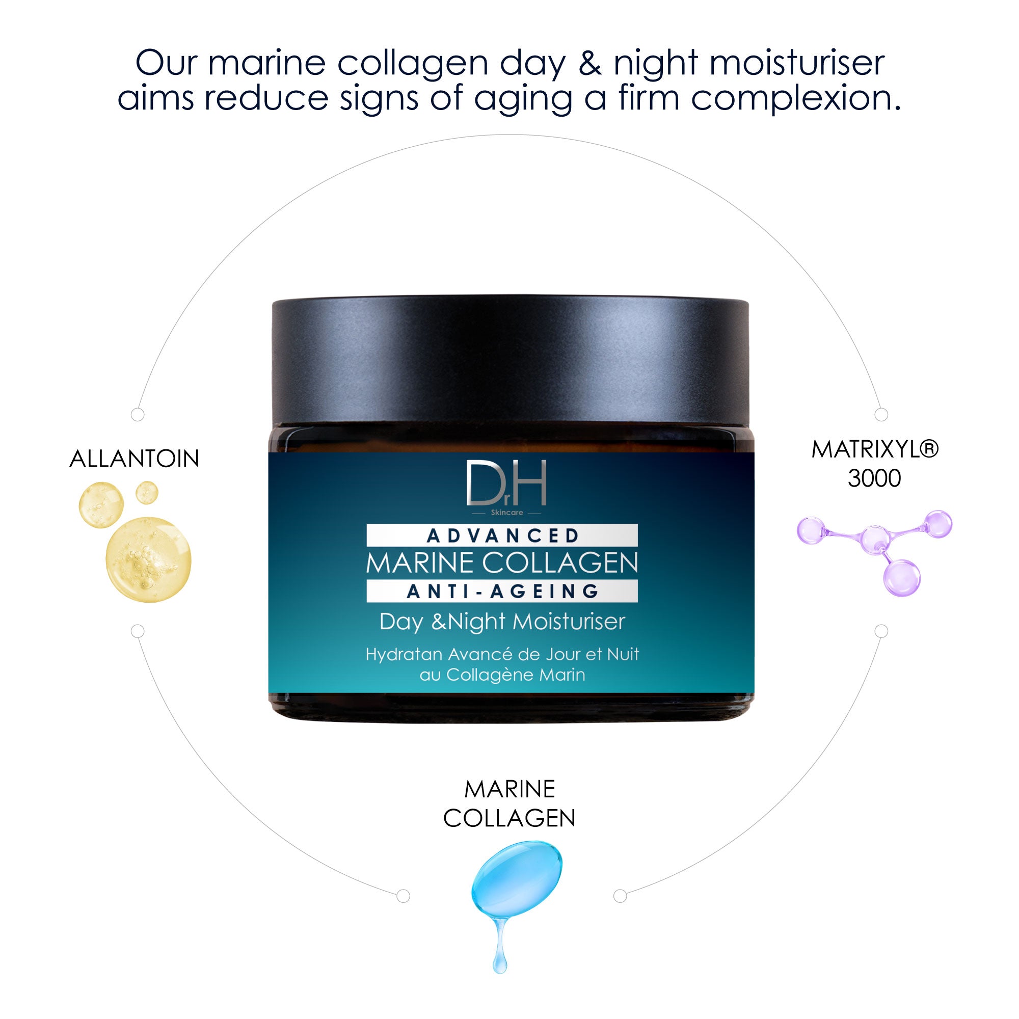 Crème hydratante jour et nuit au collagène marin 60 ml