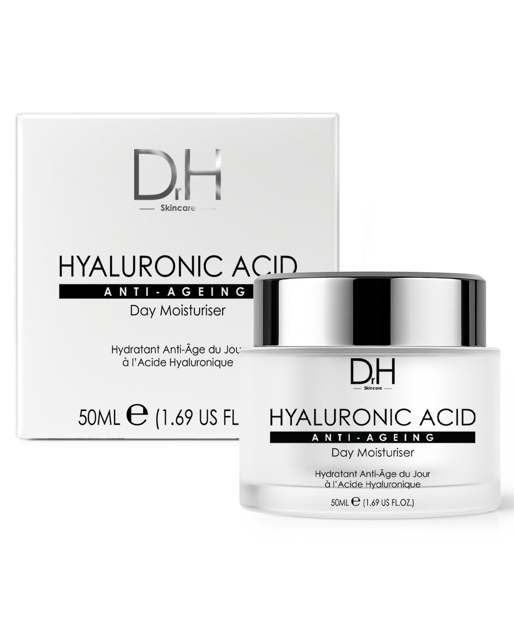 Dr H Hyaluronic Acid Anti-Ageing Day Moisturiser with box