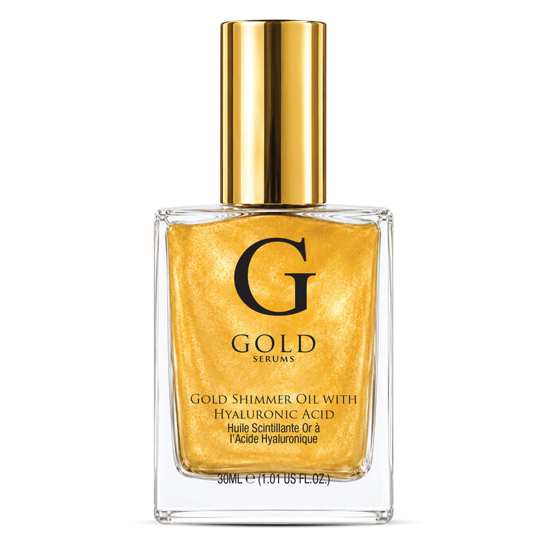 Aceite con brillo dorado y ácido hialurónico 30ml