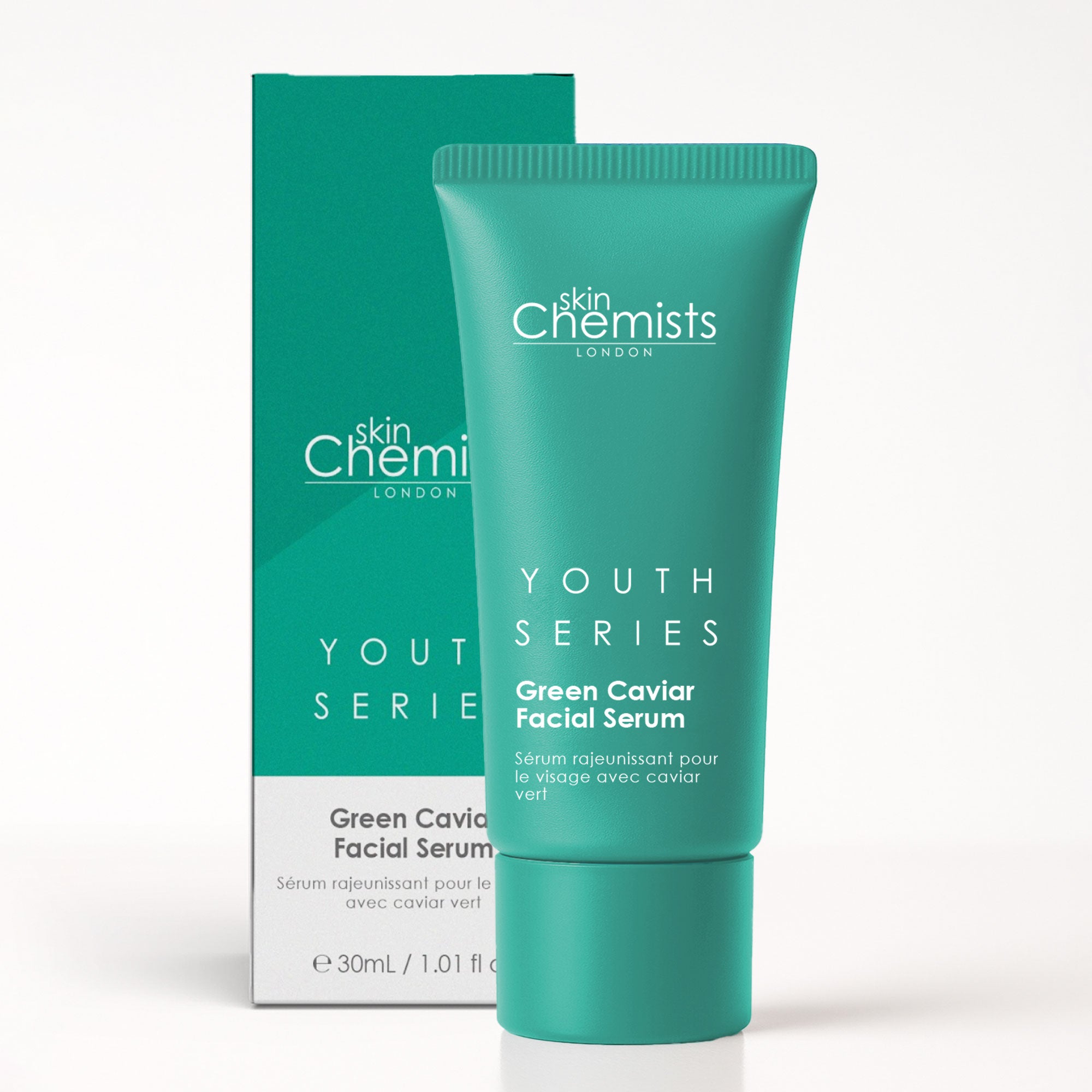 Sérum contour des yeux au caviar vert de la gamme Jeunesse + Sérum visage au caviar vert