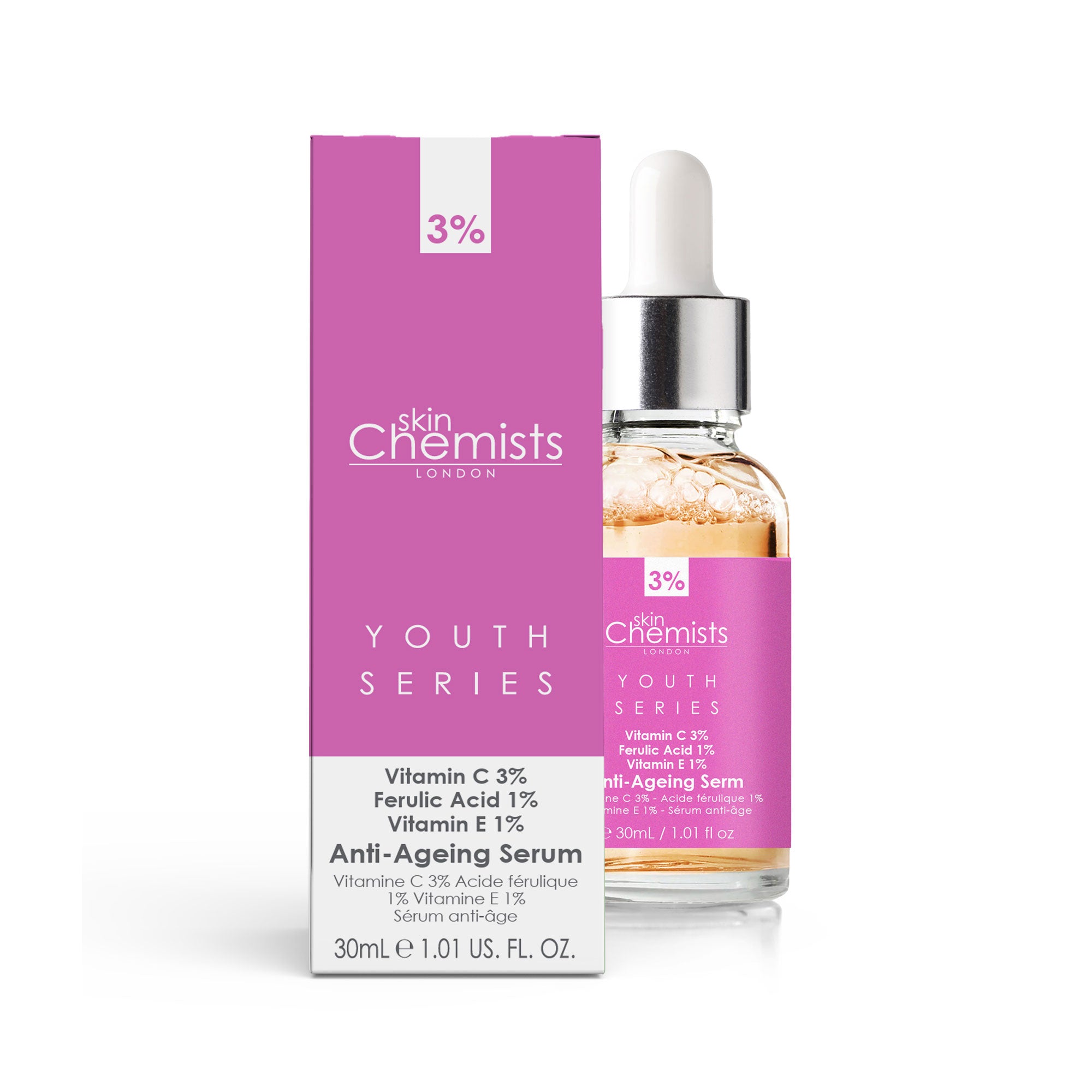 Sérum anti-âge Youth Series Vitamine C 3 %, Acide férulique 1 %, Vitamine E 1 % 30 ml