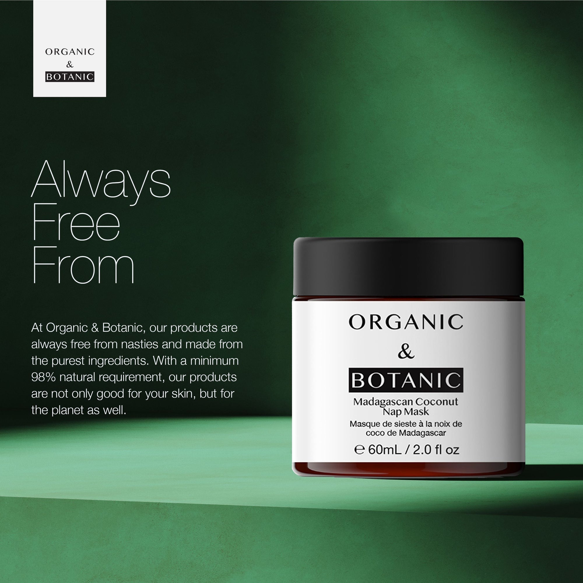 Masque de nuit à la noix de coco de Madagascar, lot de 2 x 60 ml