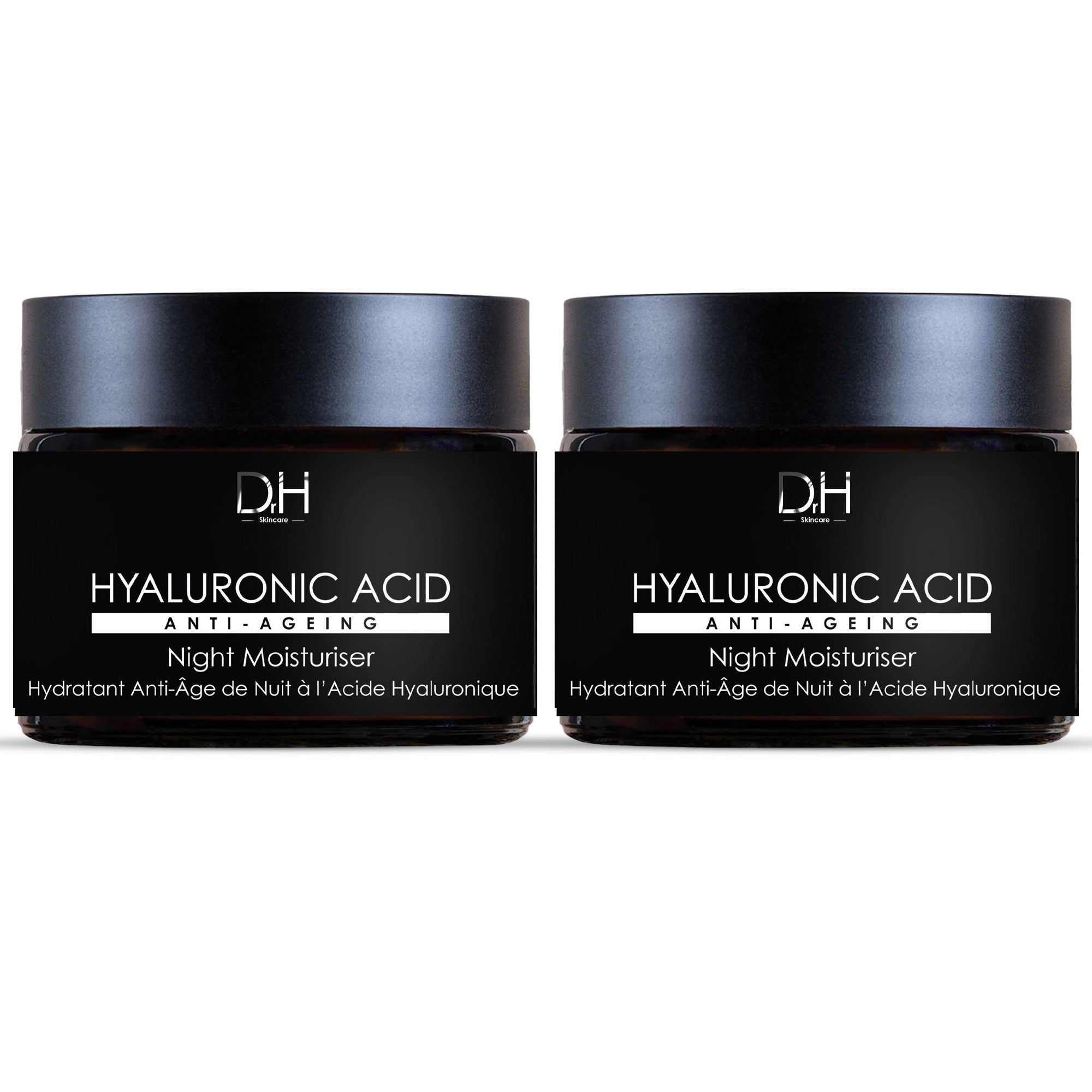 Crème de nuit anti-âge à l'acide hyaluronique, lot de 2 x 60 ml