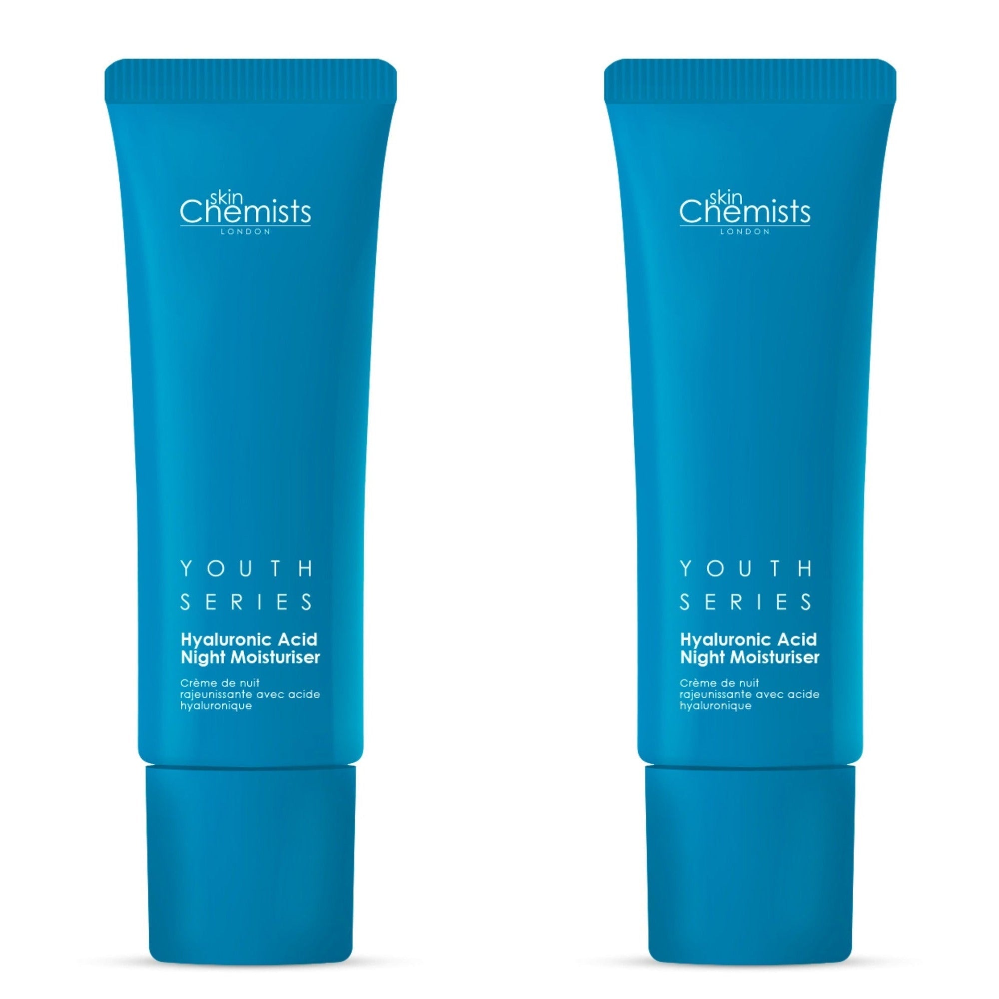 Lot de 2 crèmes de nuit hydratantes à l'acide hyaluronique 1 % Youth Series (50 ml x 2).