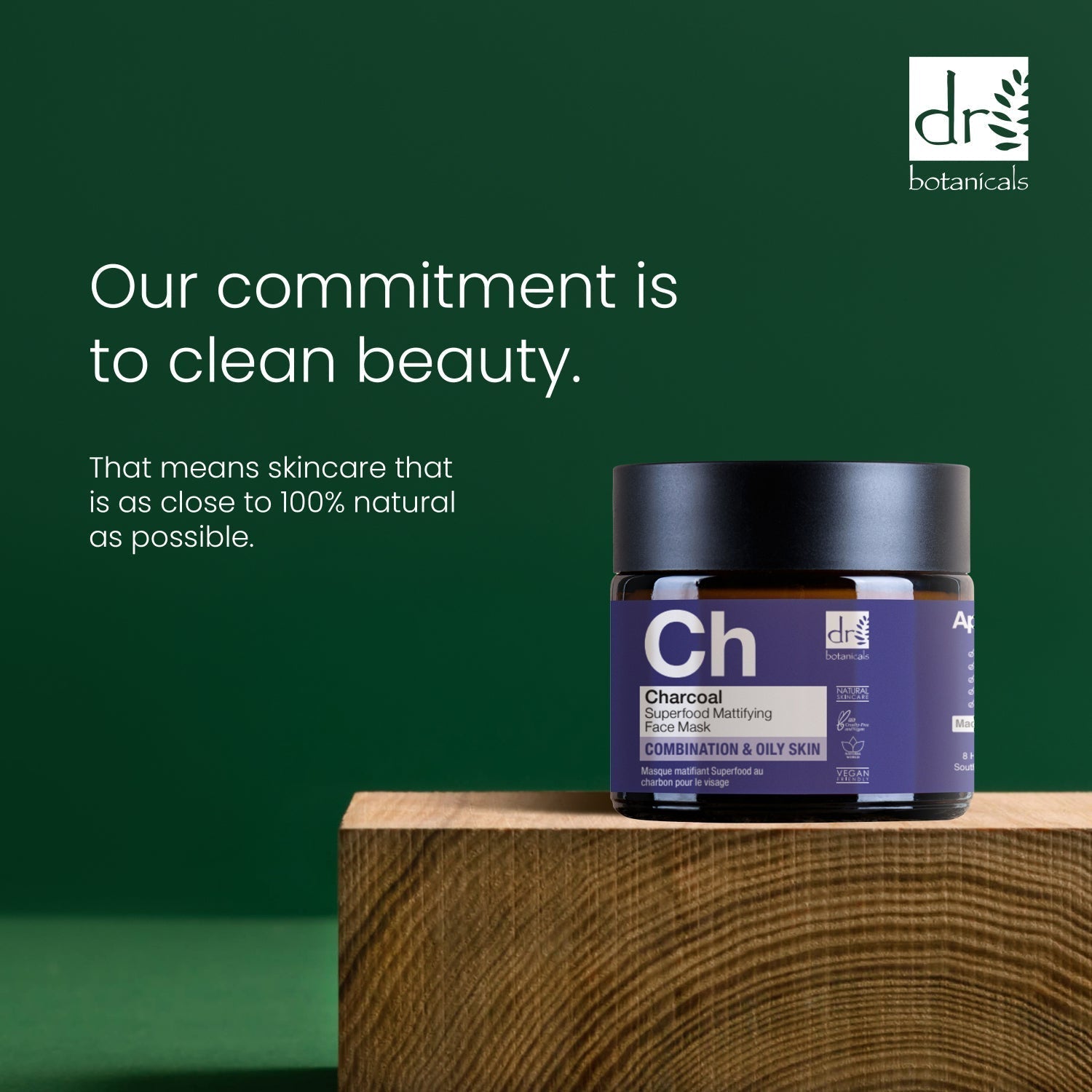 Masque matifiant visage au charbon actif 60 ml