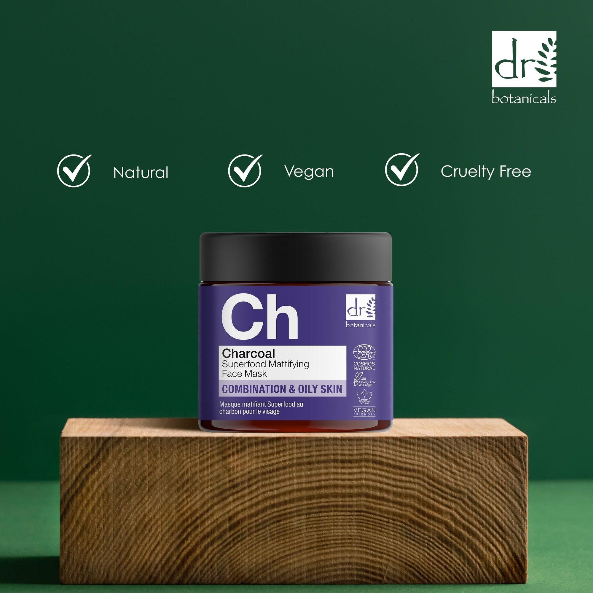 Superfood-Aktivkohle-Gesichtsmaske, mattierend, 2 x 60 ml, Doppelpackung