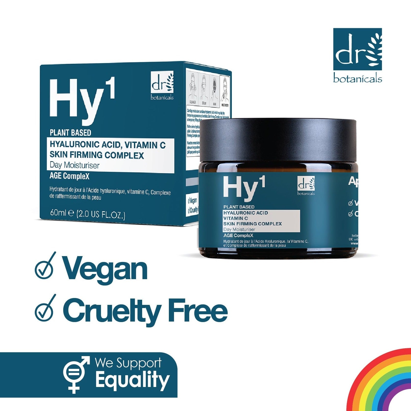 Crème de jour à l'acide hyaluronique 1 %, à la vitamine C 1 % et au complexe raffermissant 1 % (2 x 60 ml)