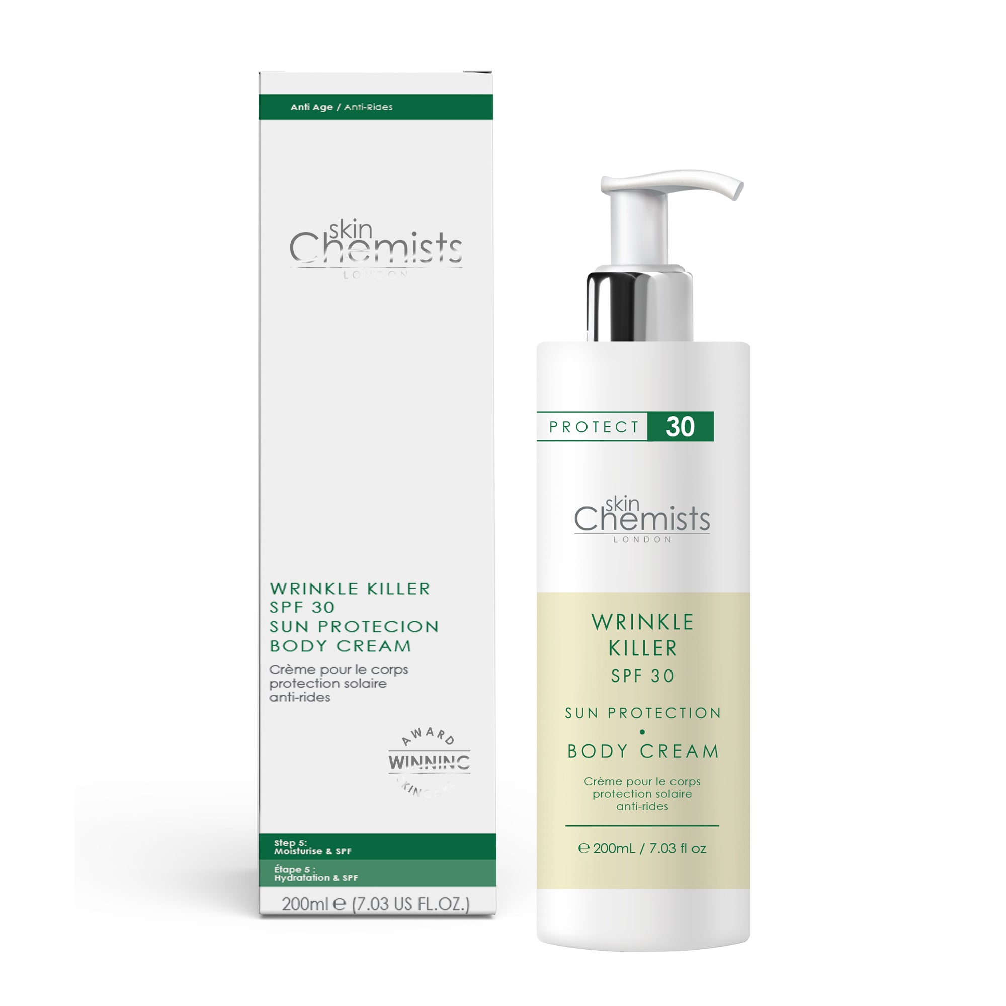 Crème corporelle anti-âge SPF 30 200 ml + Crème de jour SPF 30 60 ml