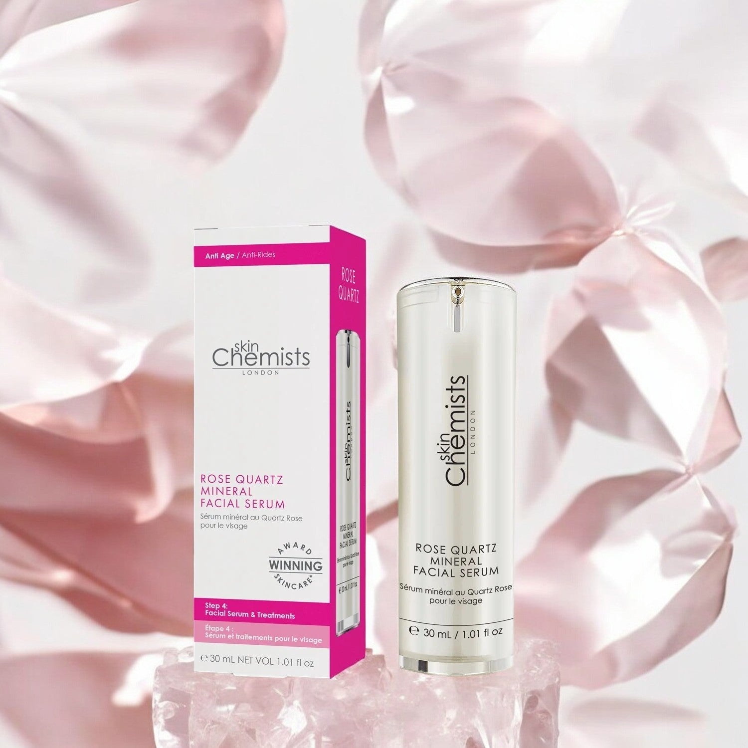 Sérum visage minéral au quartz rose 30 ml - Lot de 2 à prix avantageux