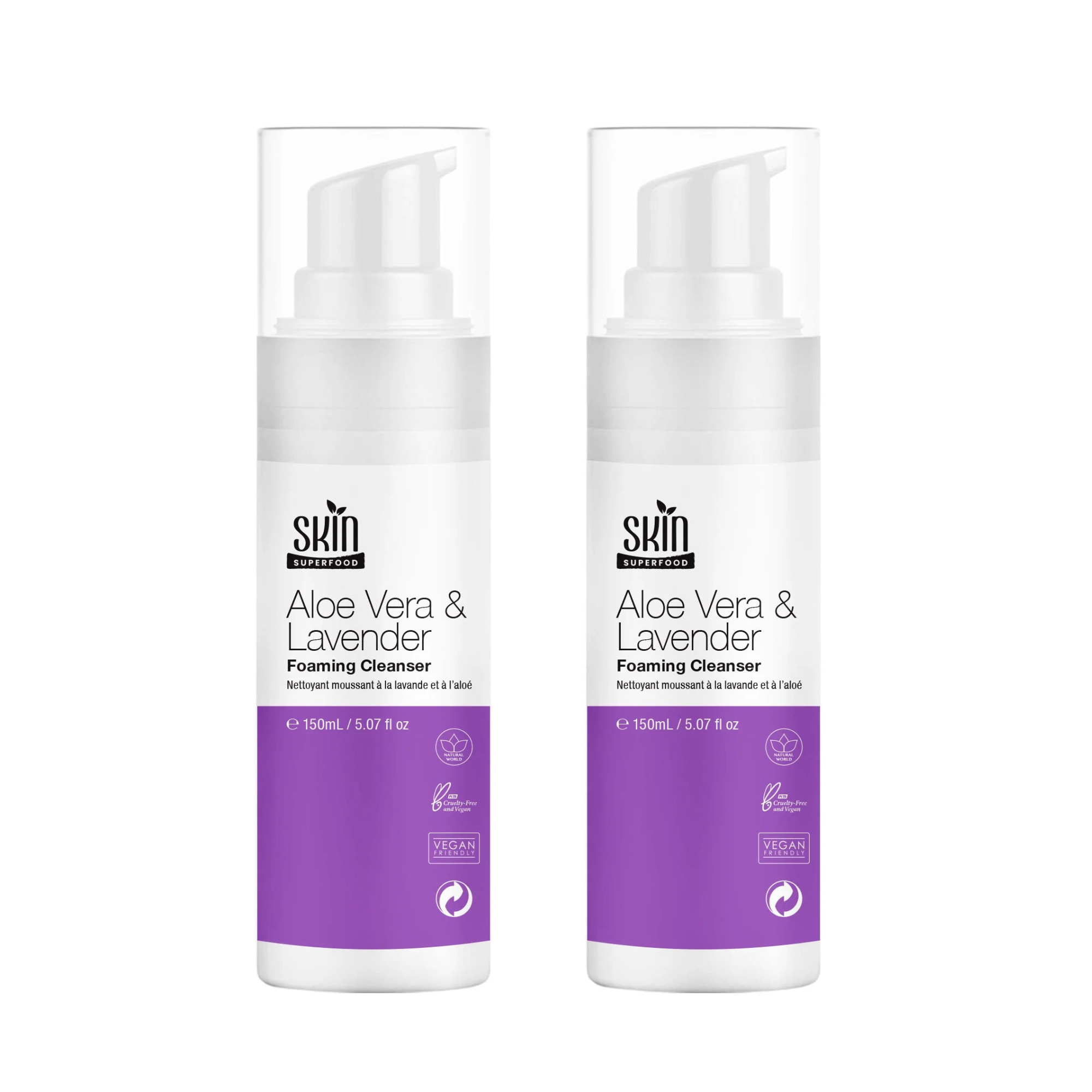 Aloe Vera & Lavender Foaming Cleanser 150ml Twin Value Savings Pack