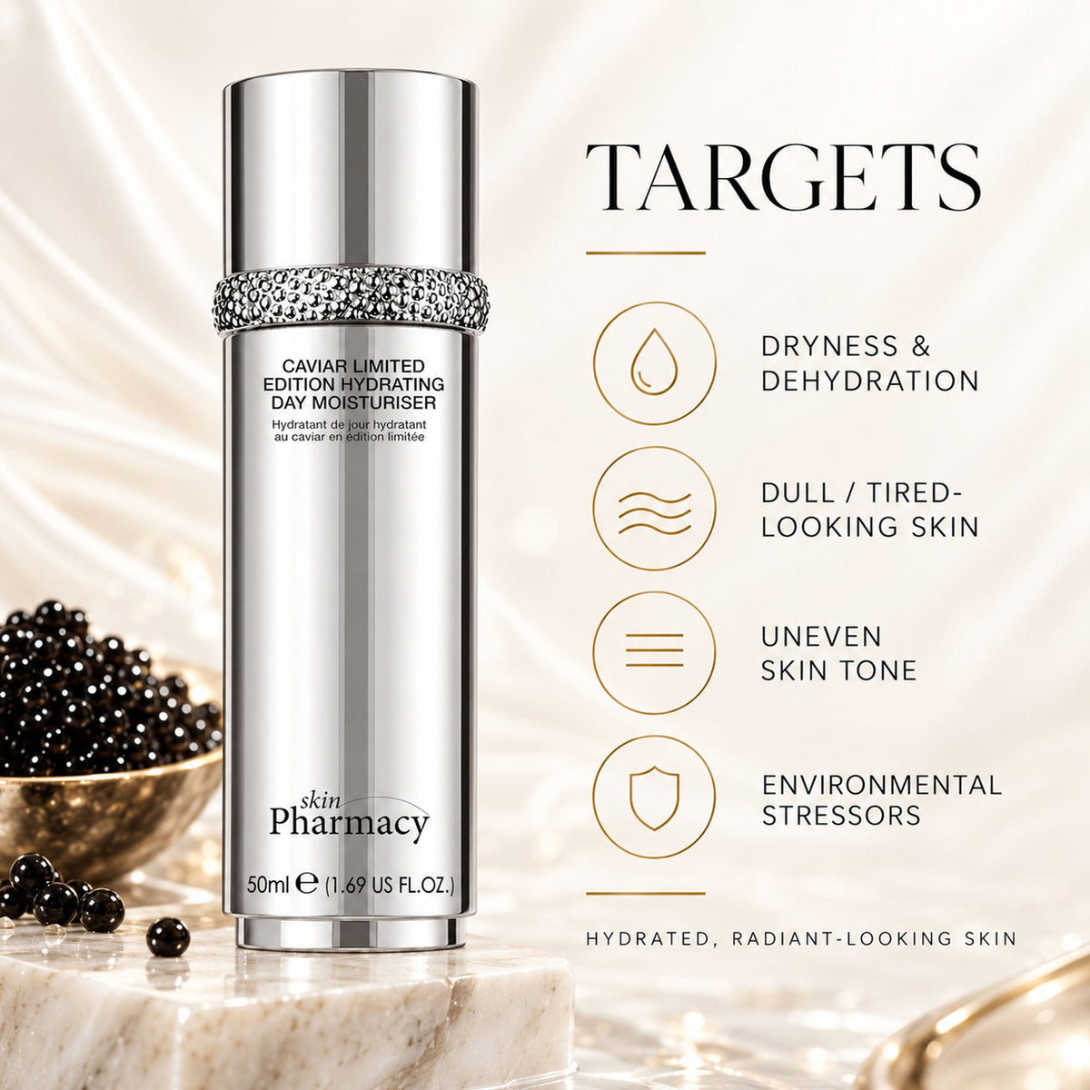 Crème de jour hydratante anti-âge Caviar édition limitée 1 % 50ml
