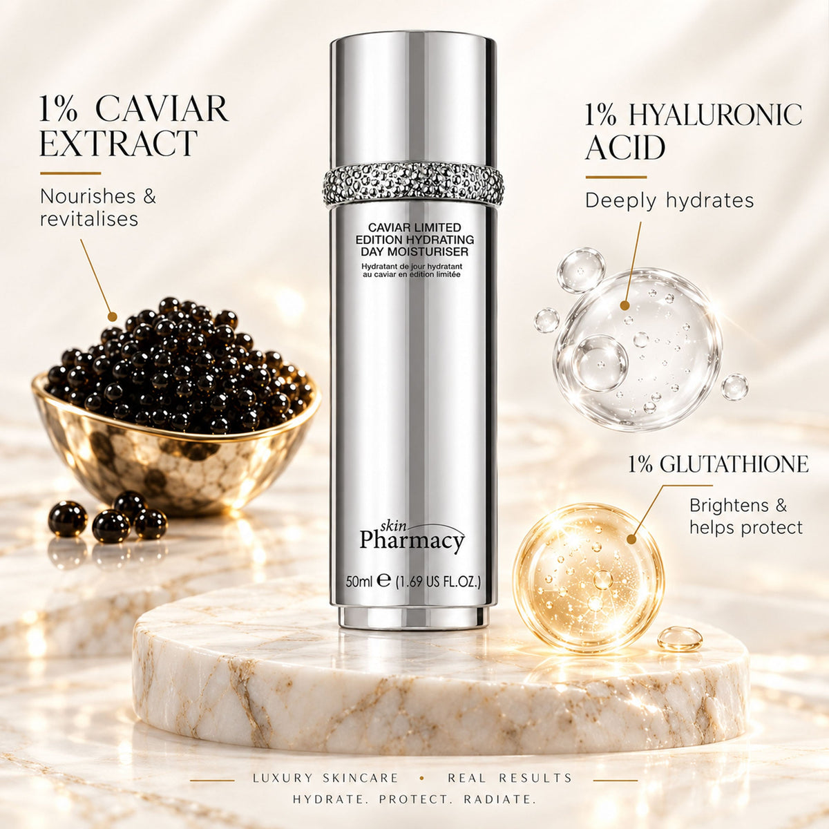 Crème de jour hydratante anti-âge Caviar édition limitée 1 % 50ml