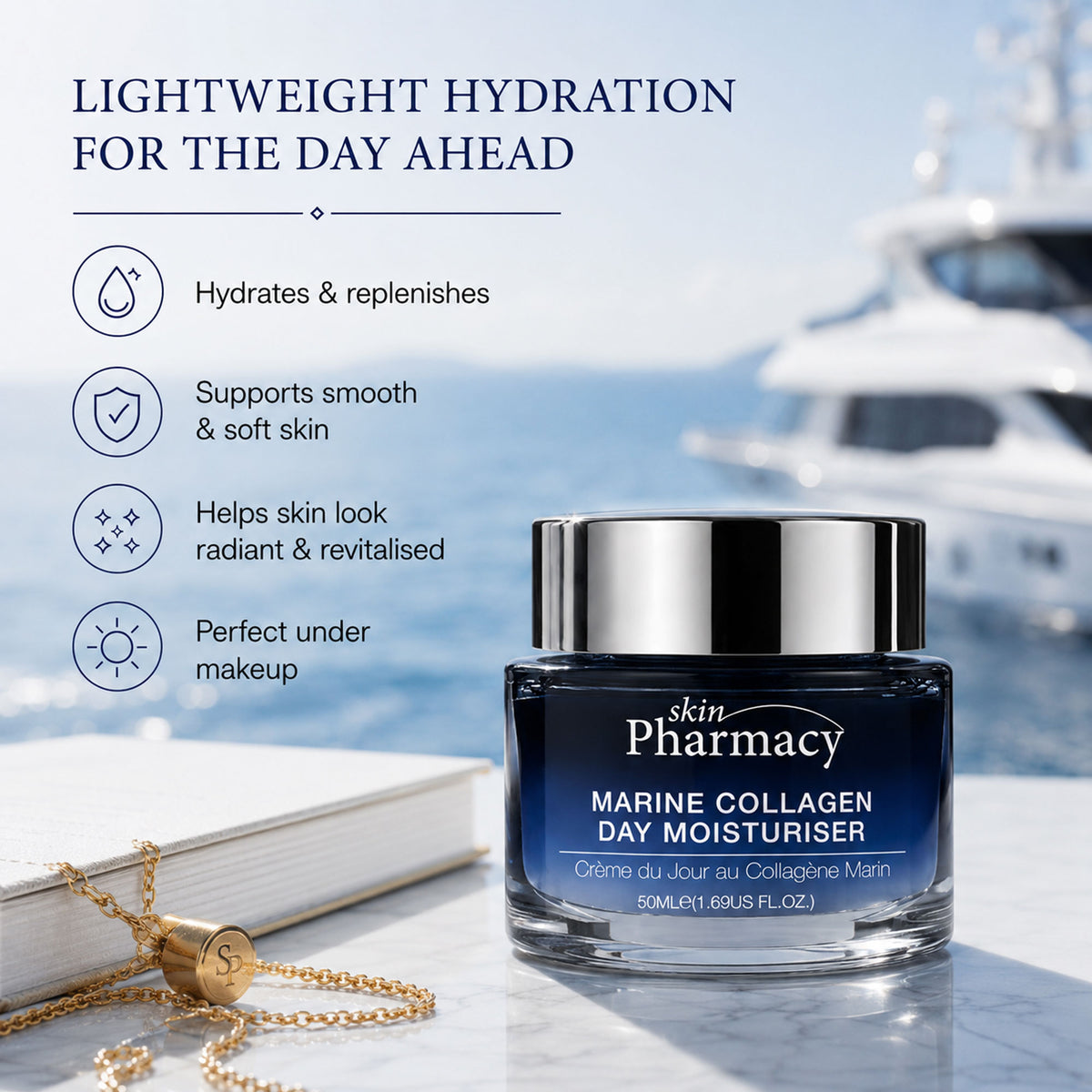 Crema idratante viso da giorno al collagene marino 50ml