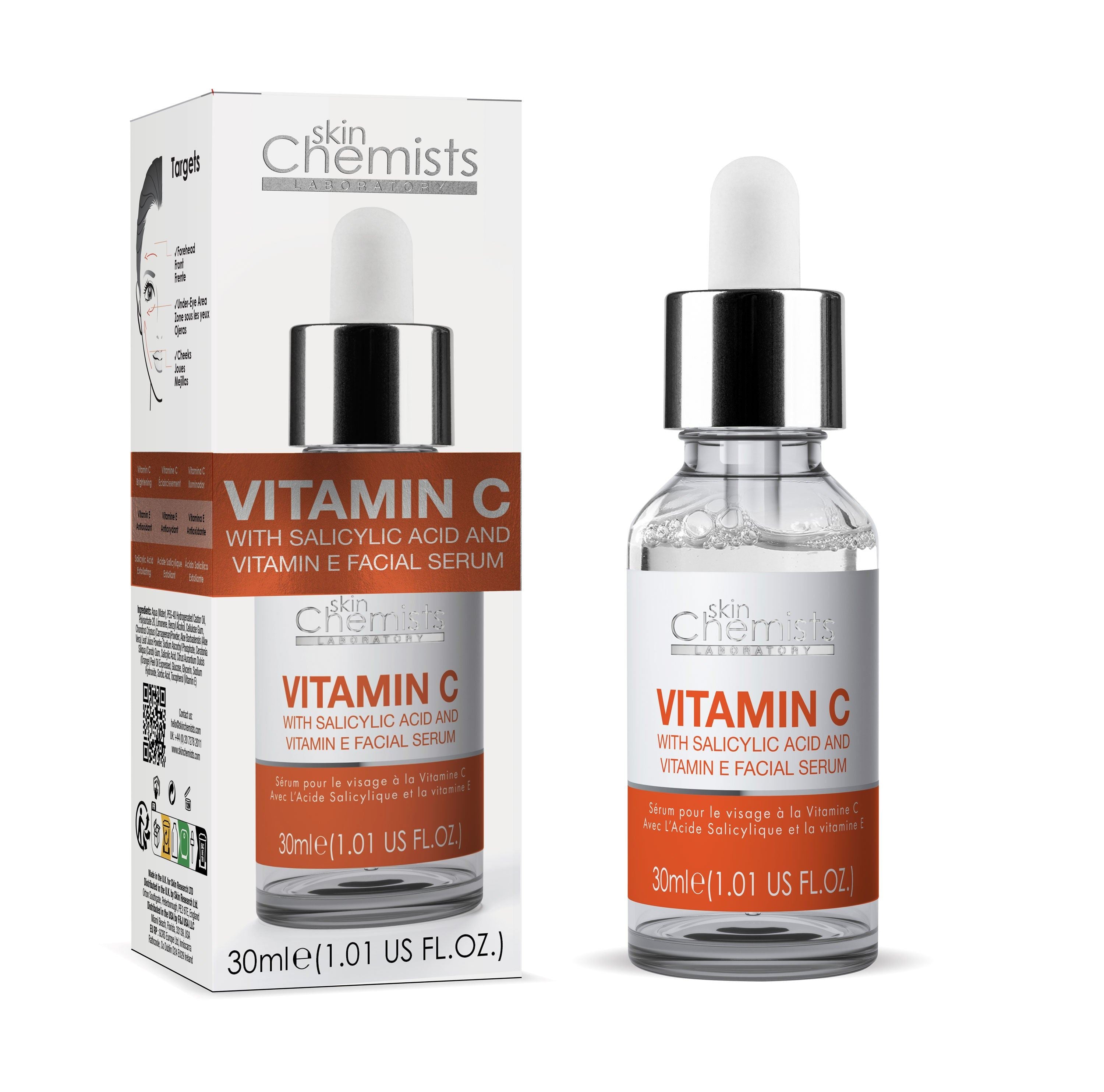 Sérum visage anti-âge à la vitamine C et à l'acide salicylique 30 ml