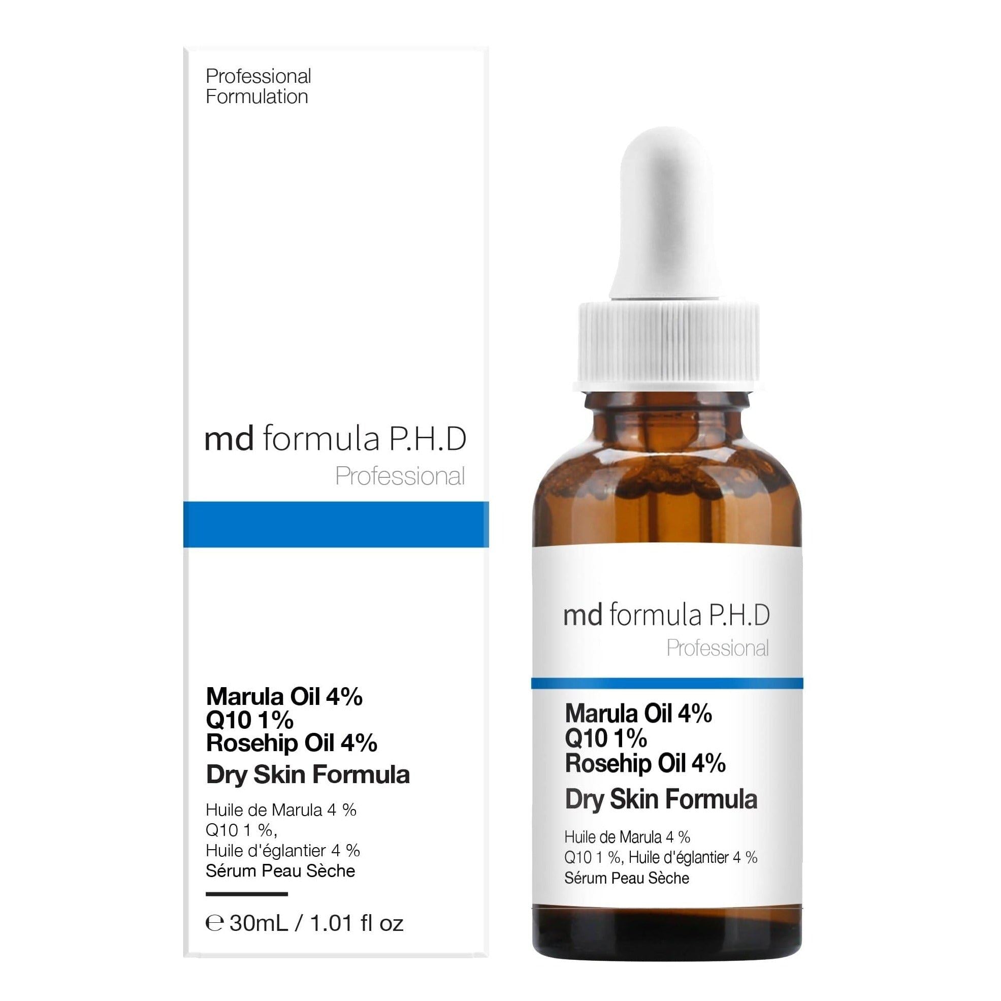 Serum für trockene Haut mit Marulaöl (4 %), Q10 (1 %) und Hagebuttenöl (4 %) – 30 ml Doppelpackung zum Vorteilspreis