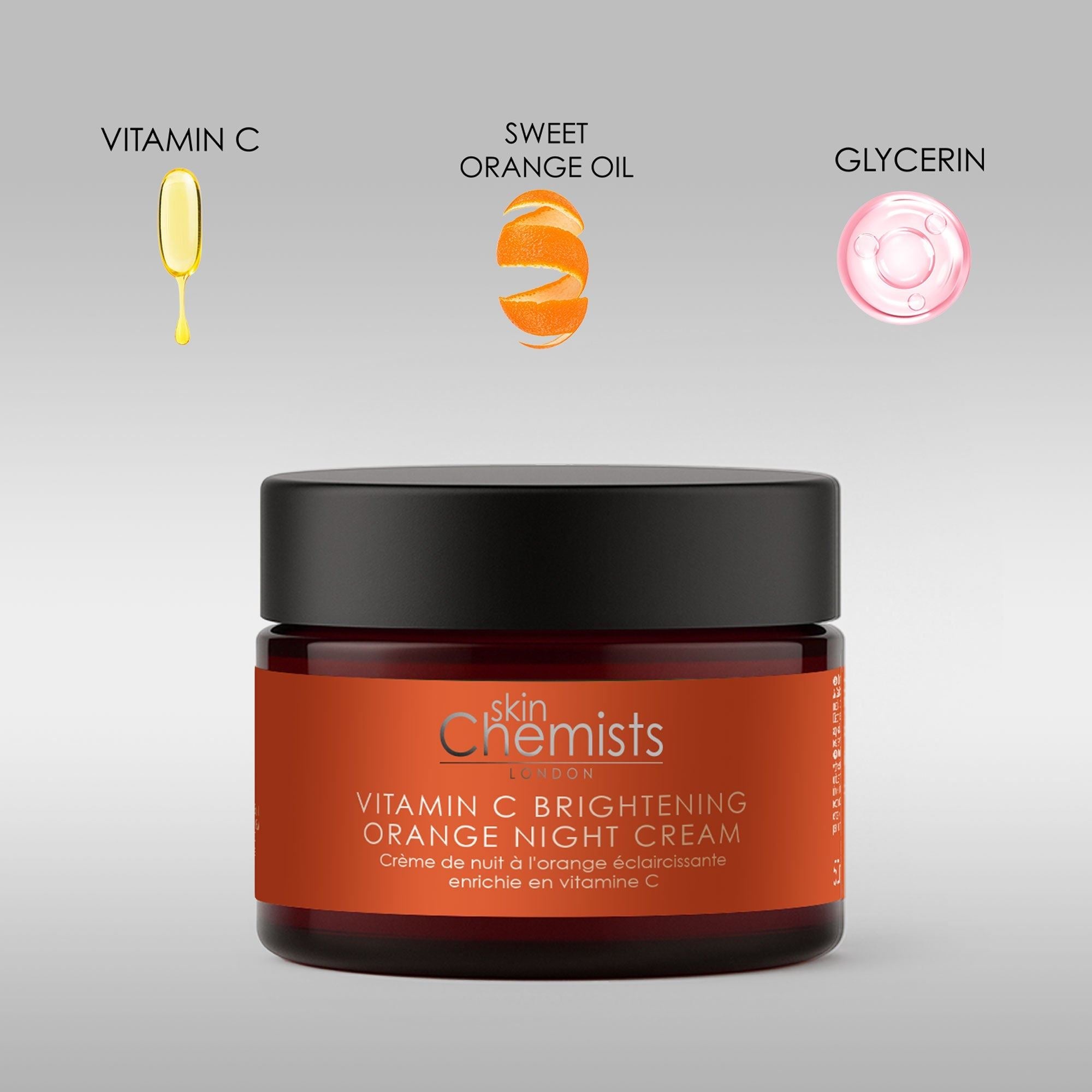 Crème de nuit éclaircissante à la vitamine C et à l'orange 50 ml