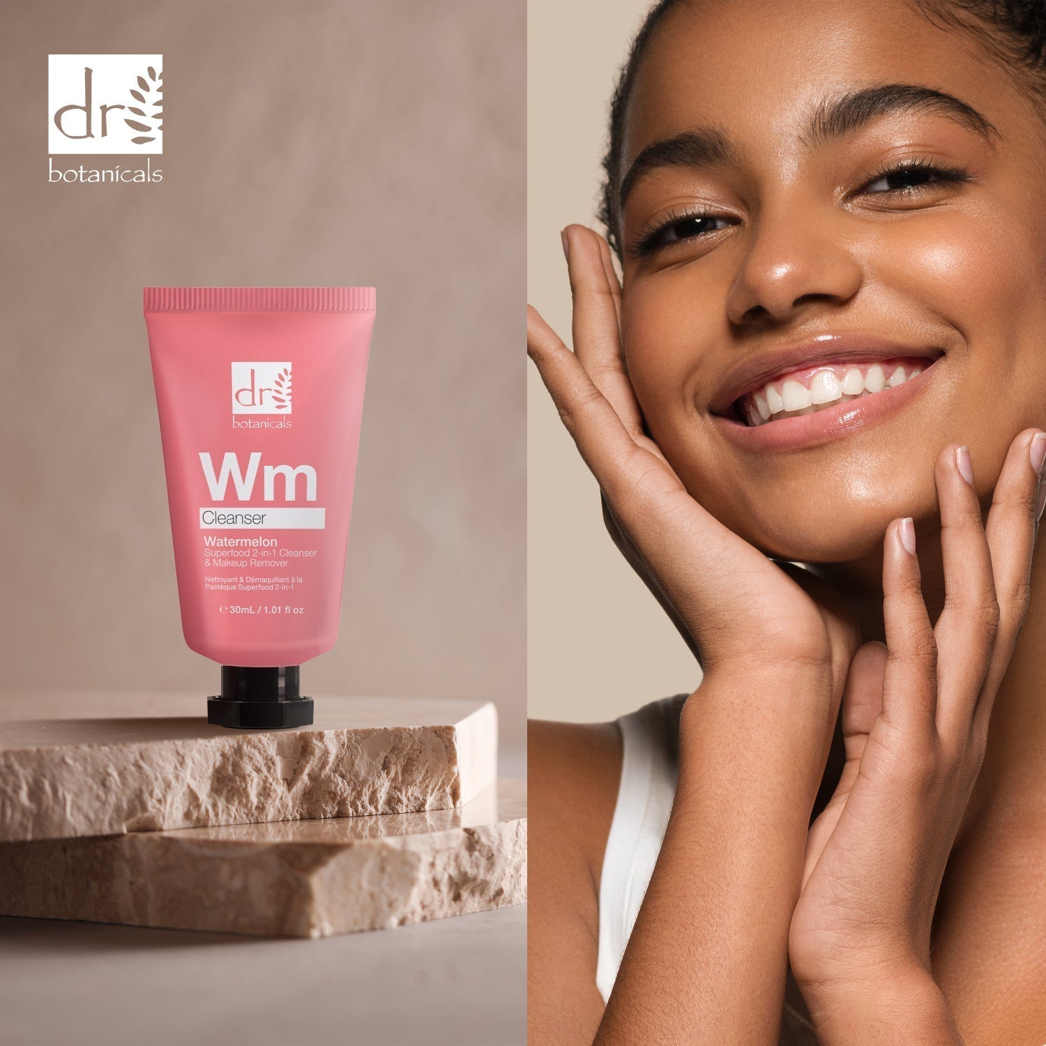 Nettoyant et démaquillant 2 en 1 à la pastèque, superaliment, 30 ml