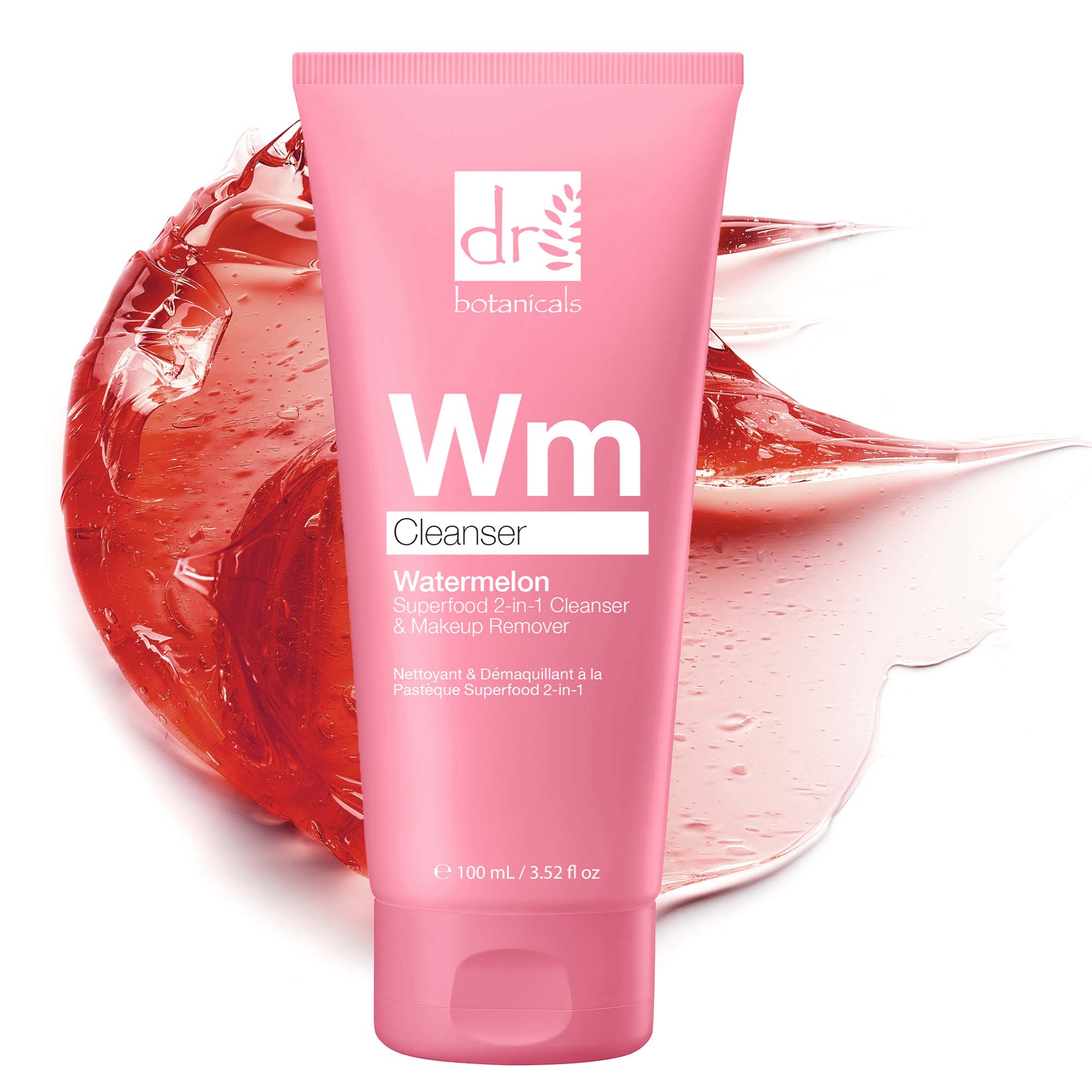 Nettoyant et démaquillant 2 en 1 à la pastèque, enrichi en super-aliments, à base d'acide glycolique, d'acide salicylique et d'acide lactique, 100 ml