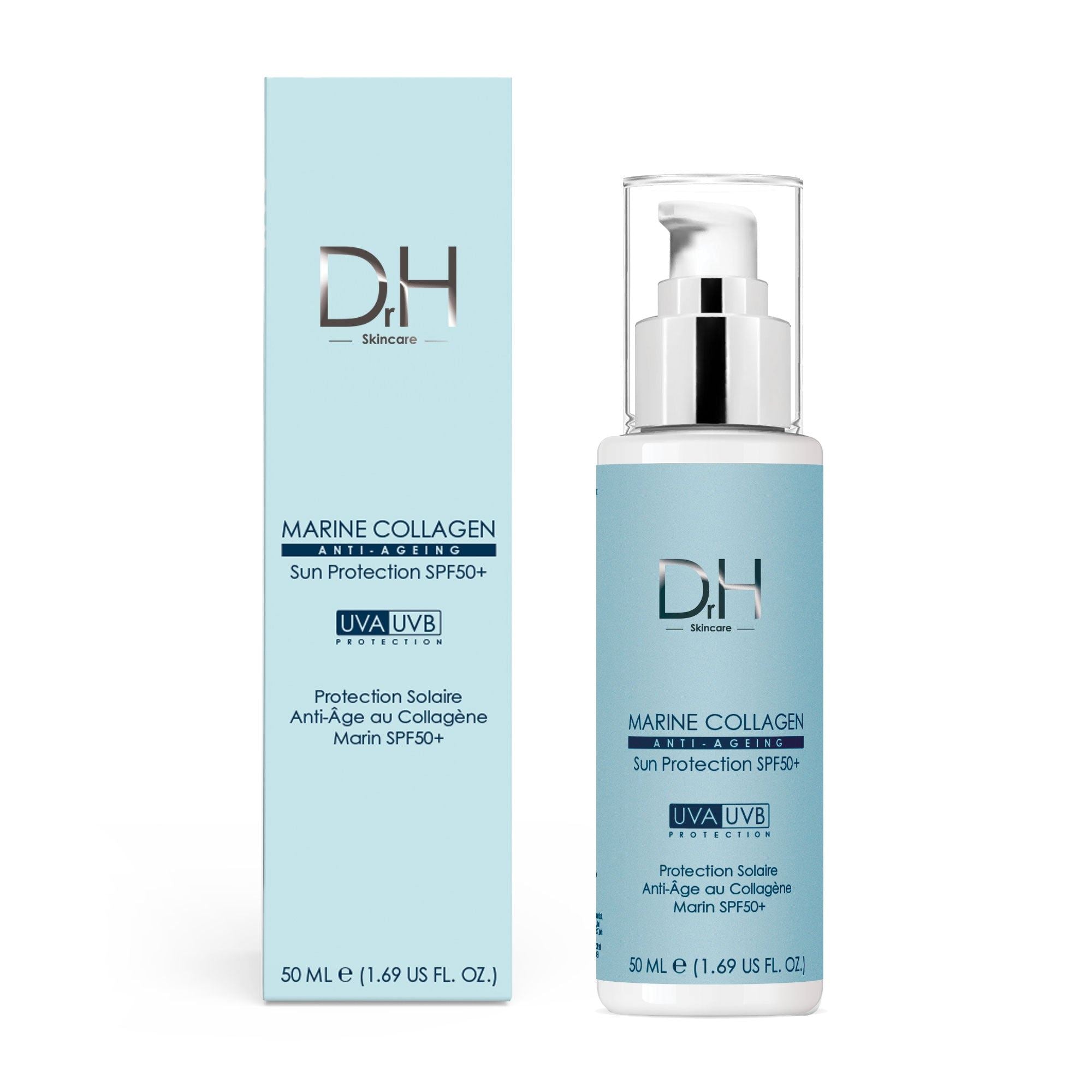 Collagène marin anti-âge, protection solaire SPF 50, 50 ml