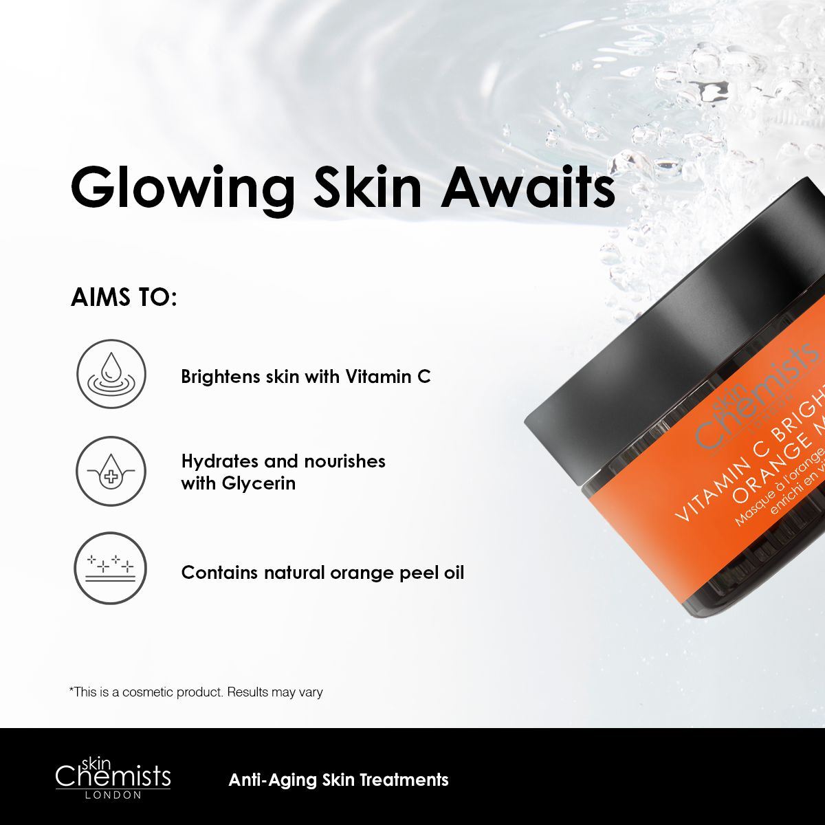 Masque éclaircissant à la vitamine C et à l'orange 50 ml - Lot de 2 à prix avantageux