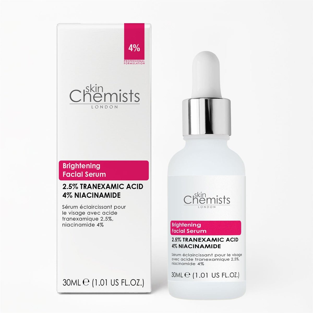 Aufhellendes Gesichtsserum mit 2,5 % Tranexamsäure, 2,5 % Tranexamsäure und 4 % Niacinamid 30ml