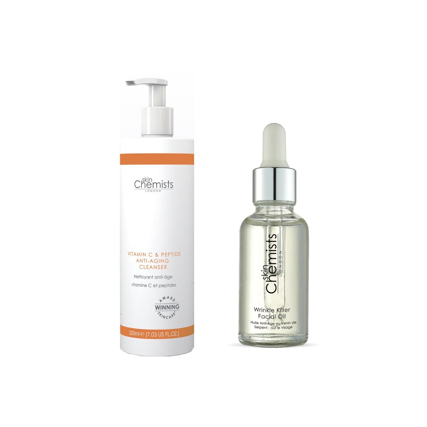 Kit nettoyant à la vitamine C et huile visage anti-rides anti-âge