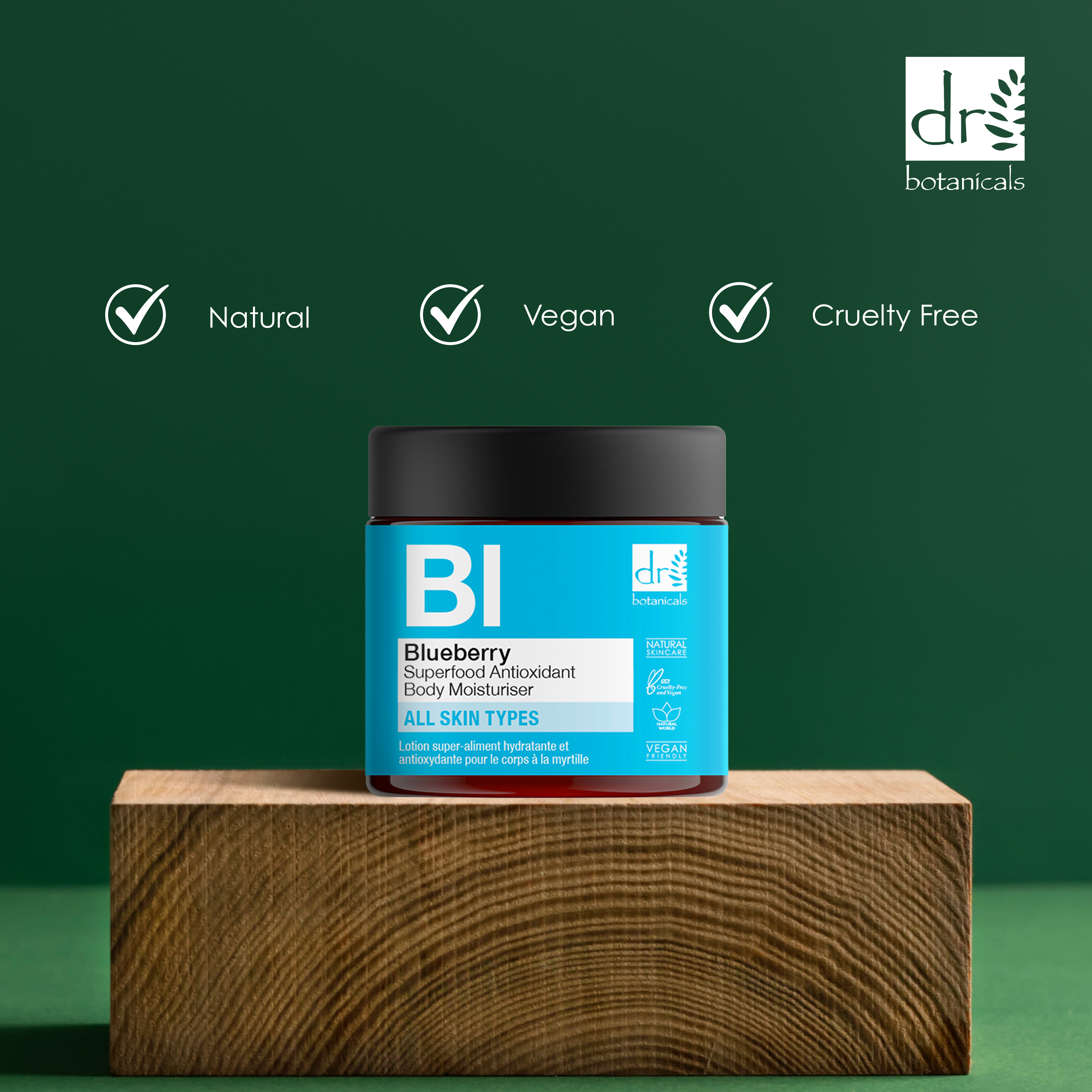 Crème hydratante corporelle antioxydante à la myrtille (60 ml)